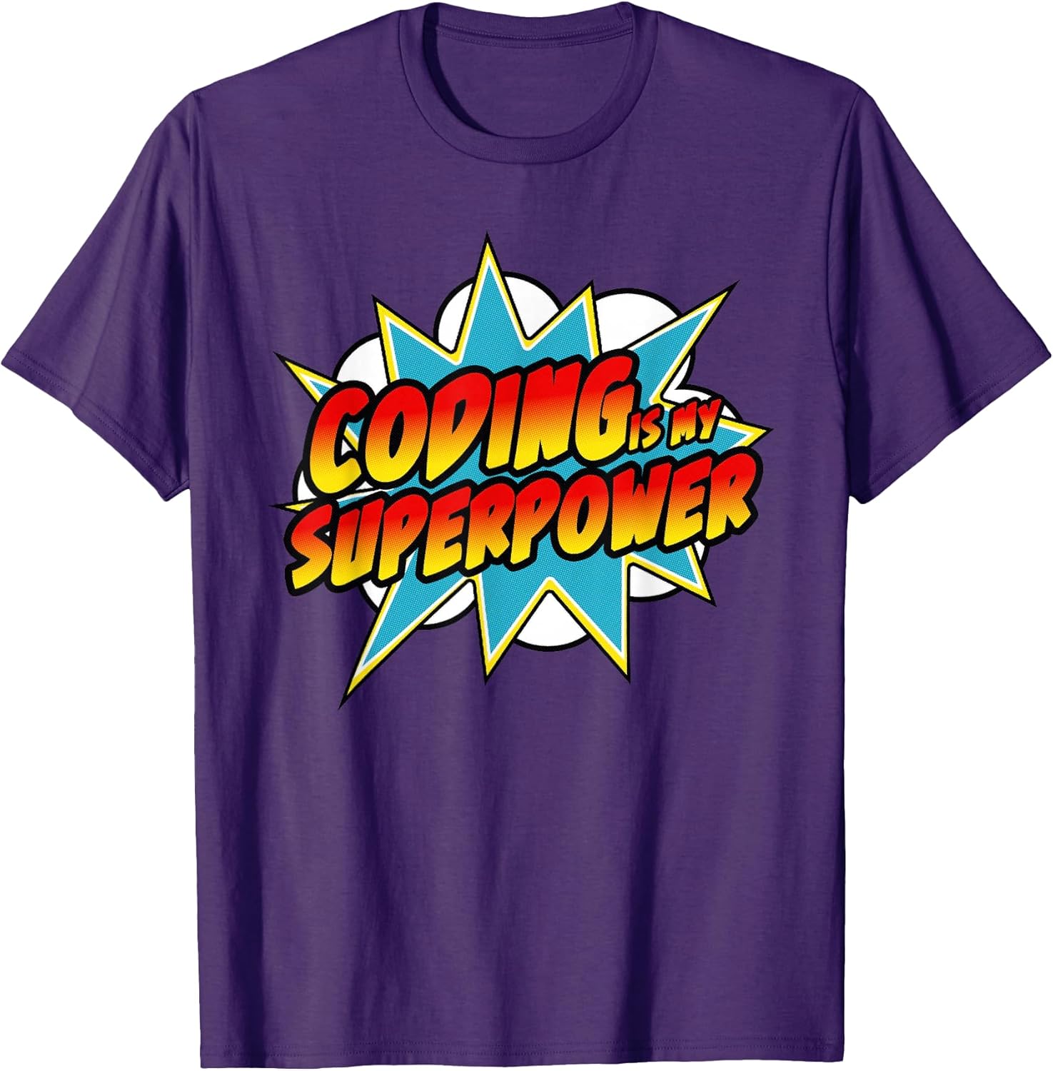 Coding Is My Superpower Comic Coder HTML Geek - Adult & Kids T-Shirts, Sweatshirts & Hoodies apparel design preview 1