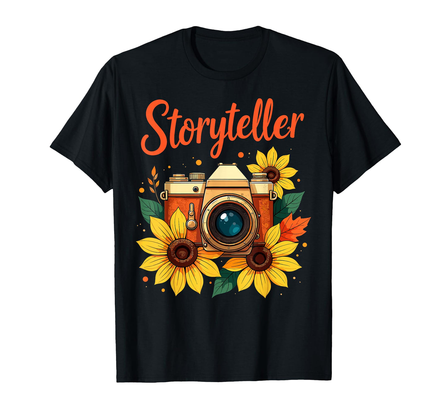 Photo Camera Flowers Storyteller T-Shirt - Graphic Print for Adults - T-Shirt, Sweatshirt, Hoodie