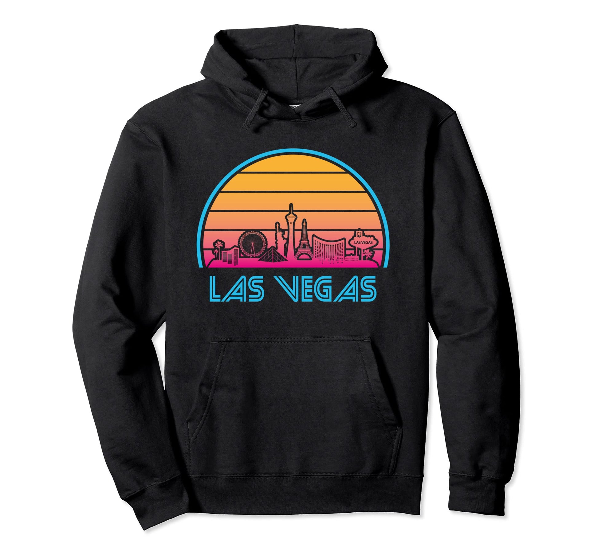 Las Vegas Nevada Skyline City Sunset Hoodie - Graphic Print Men Women - T-Shirt, Sweatshirt, Hoodie