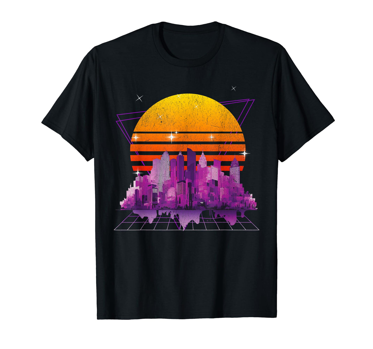 Synthwave Vaporwave Sunset City T-Shirt - Minimalist Print for Adults - T-Shirt, Sweatshirt, Hoodie