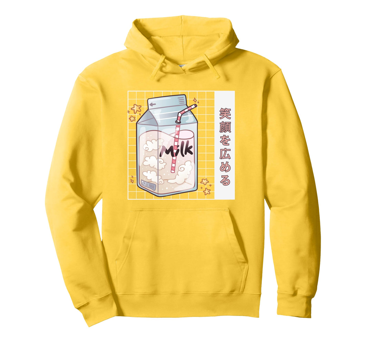 Kawaii Milk Carton Japanese Aesthetic Hoodie - Streetwear Style for Adults - T-Shirt, Sweatshirt, Hoodie