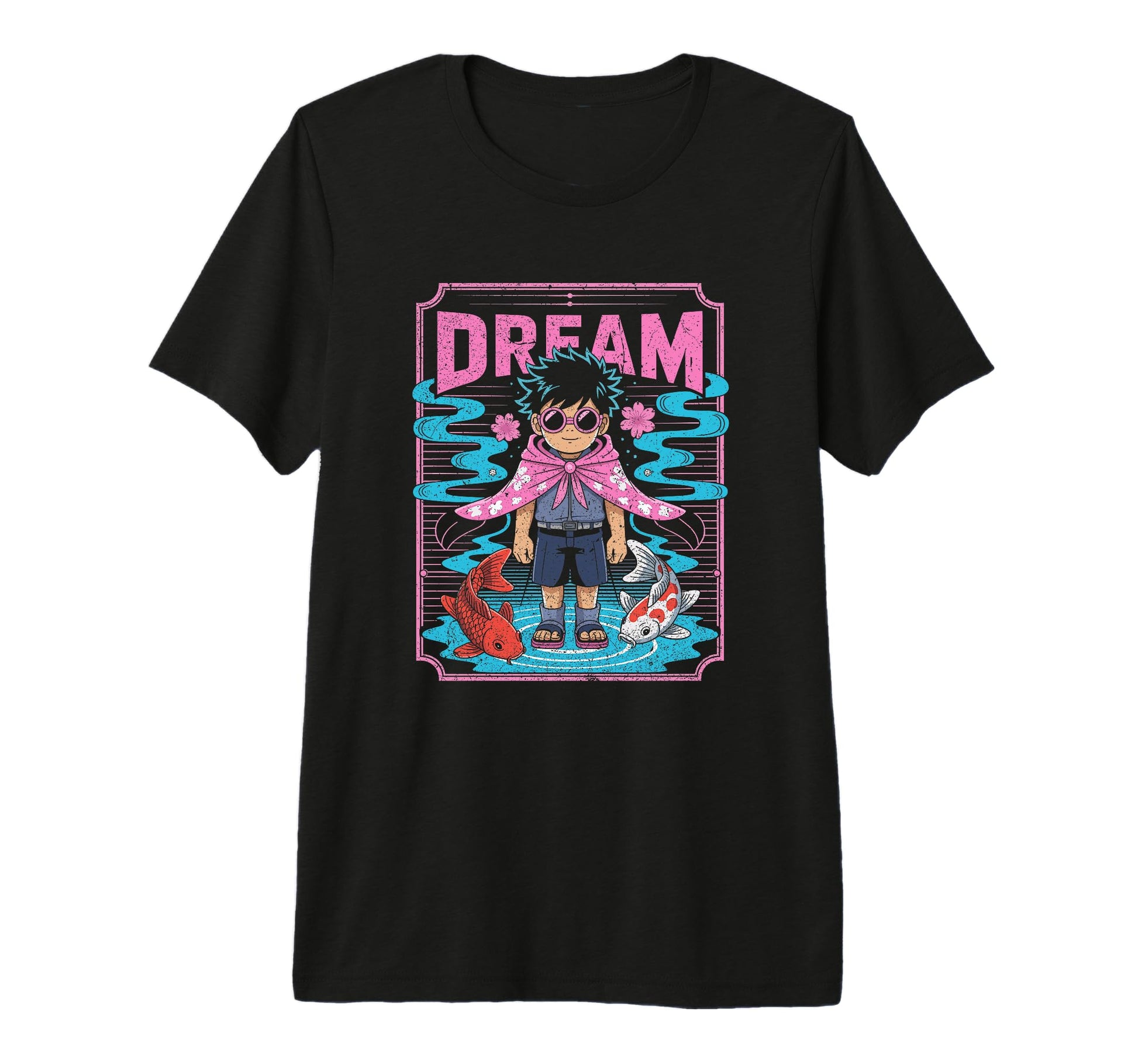 Dreamy Anime Koi Fish And Vaporwave T-Shirt - Trendy Graphic Unisex - T-Shirt, Sweatshirt, Hoodie