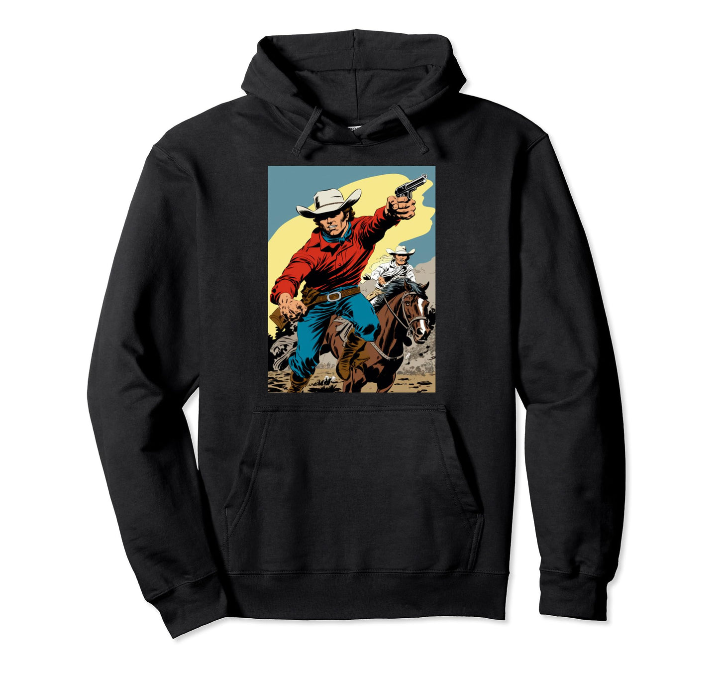 No 3 Cowboy Country Comic Western Gift Hoodie - Trendy Graphic Unisex - T-Shirt, Sweatshirt, Hoodie