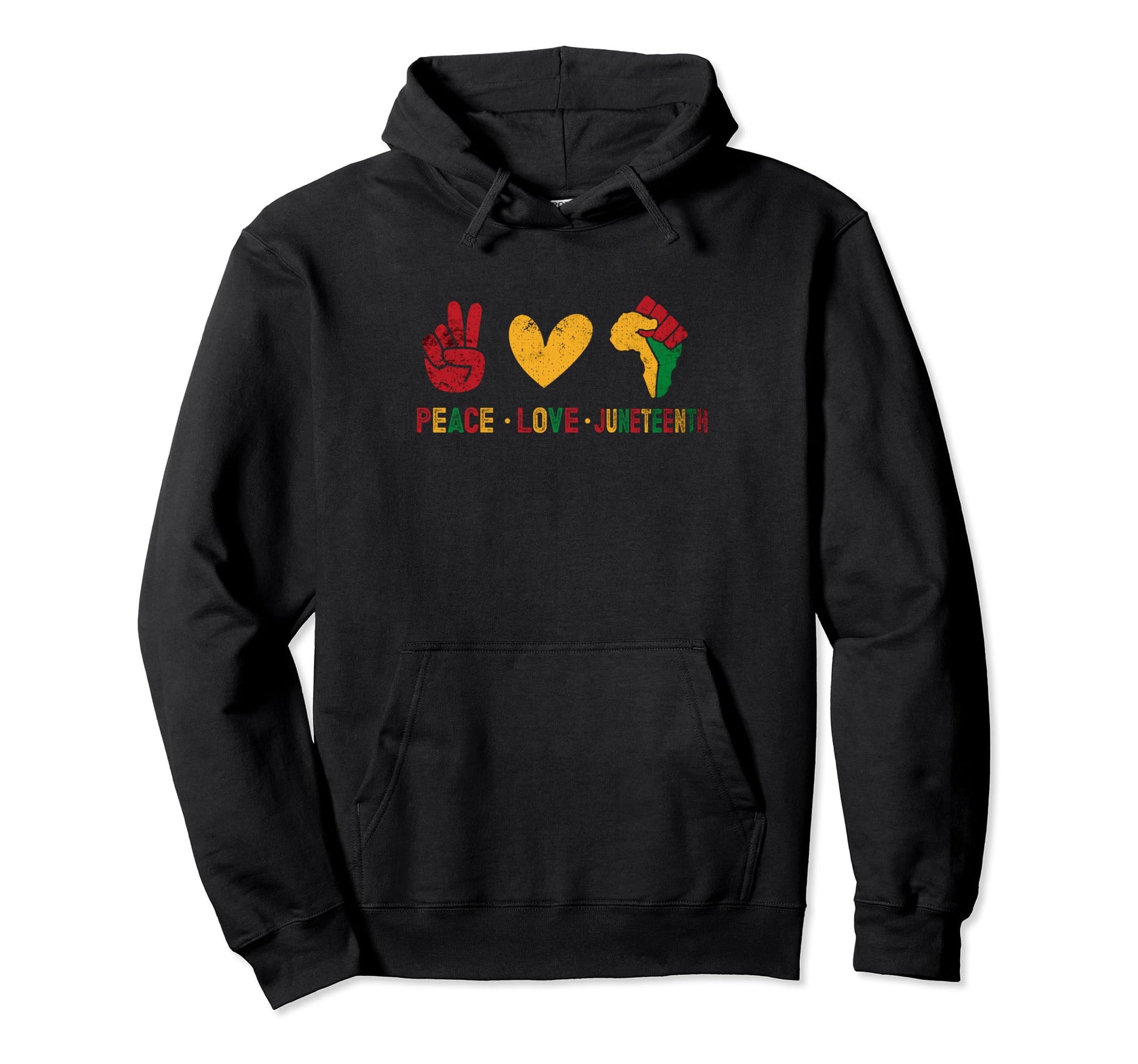 Juneteenth Peace Love Hoodie - Aesthetic Graphic for Adults - T-Shirt, Sweatshirt, Hoodie