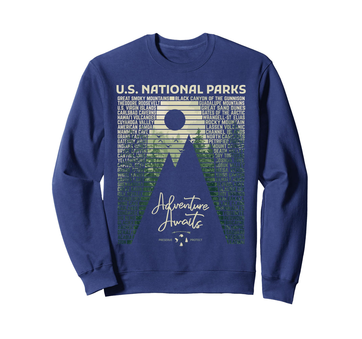 National Parks List Us Park Sweatshirt - Streetwear Style Men Women - T-Shirt, Sweatshirt, Hoodie