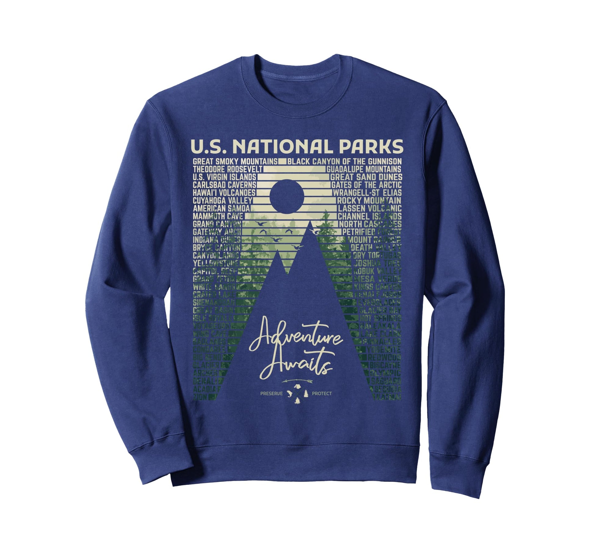 National Parks List Us Park Sweatshirt - Streetwear Style Men Women - T-Shirt, Sweatshirt, Hoodie