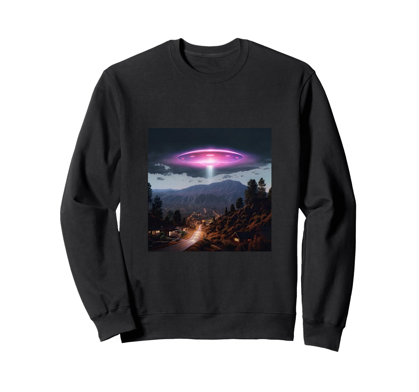 Alien Abduction Alien Vaporwave Sweatshirt - Streetwear Style for Adults - T-Shirt, Sweatshirt, Hoodie