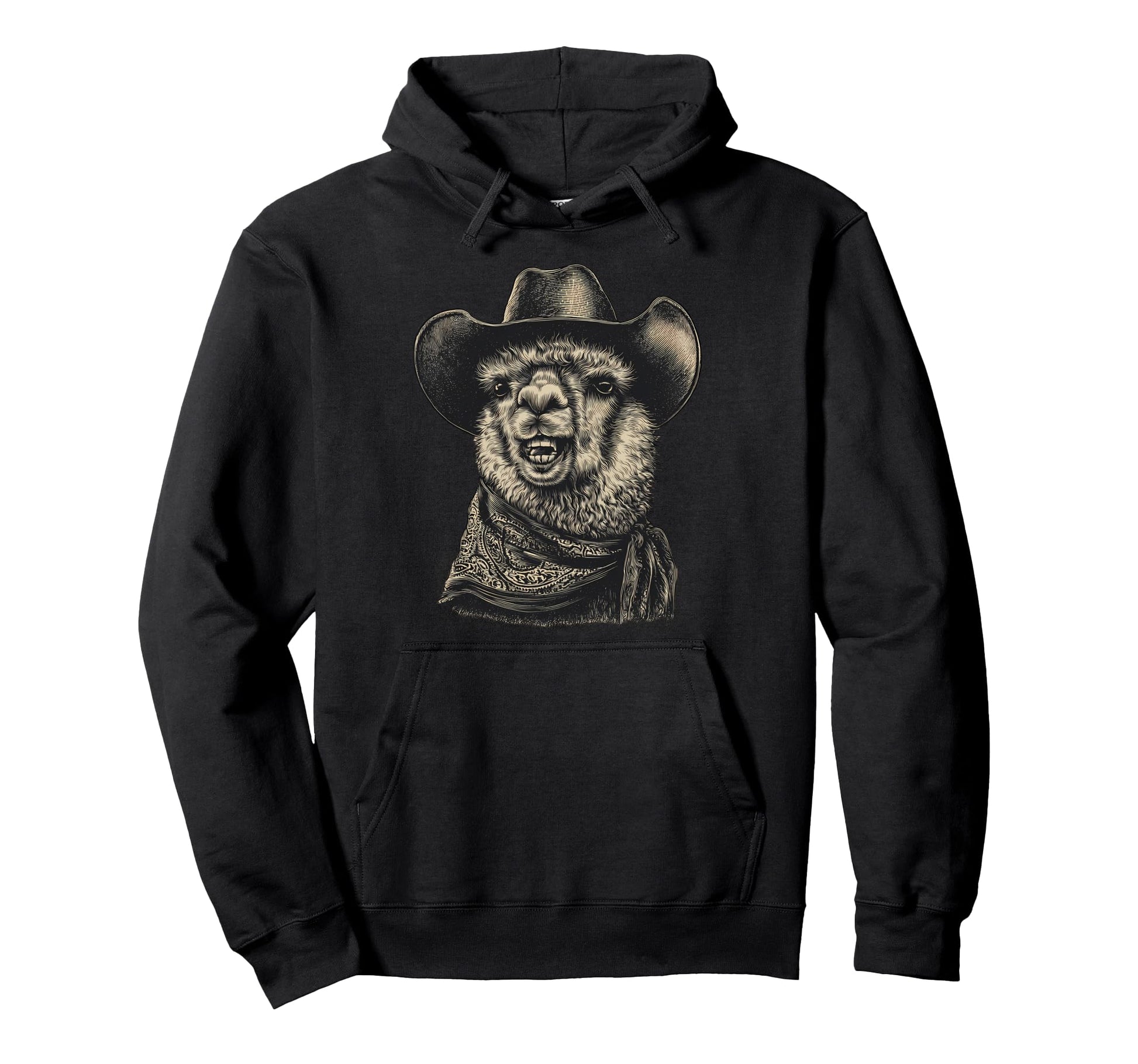 Country Cowboy Alpaca Rodeo Cowgirl Hoodie - Aesthetic Graphic for Adults - T-Shirt, Sweatshirt, Hoodie