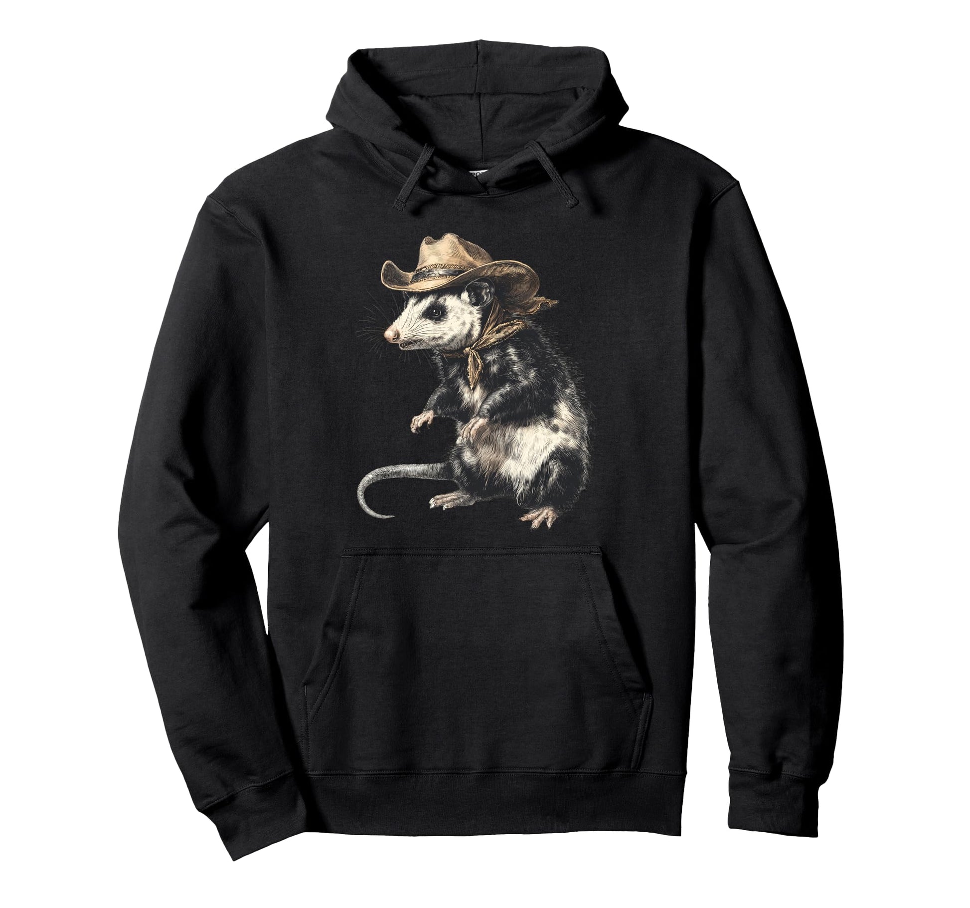 Country Cowboy Opossum Rodeo Possum Hoodie - Trendy Graphic for Adults - T-Shirt, Sweatshirt, Hoodie