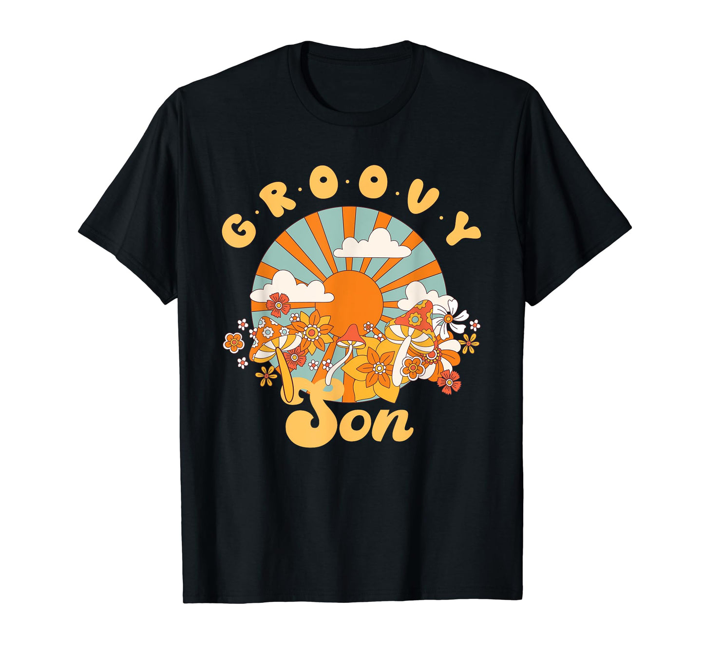 Groovy Son Rainbow Colorful Flowers T-Shirt - Minimalist Print for Adults - T-Shirt, Sweatshirt, Hoodie