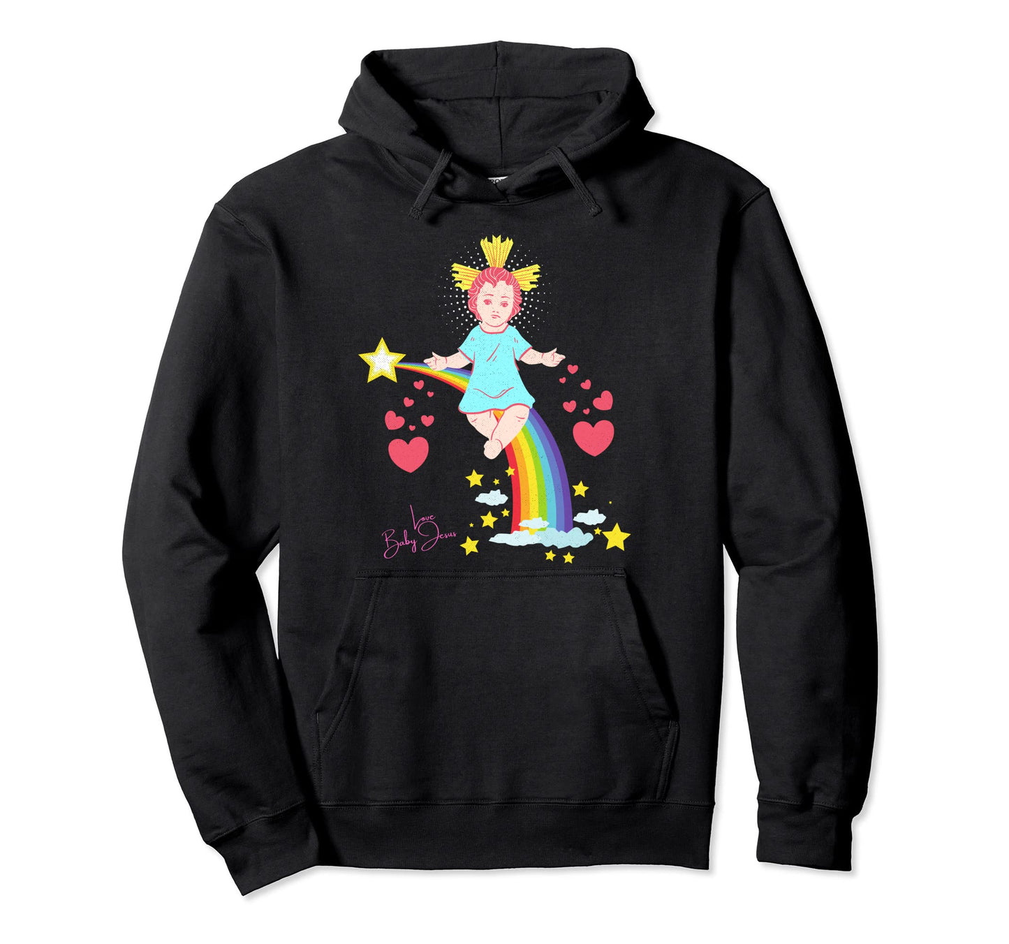 Jesus Loves Me Christian Icon Rainbow Hoodie - Novelty Apparel Unisex - T-Shirt, Sweatshirt, Hoodie