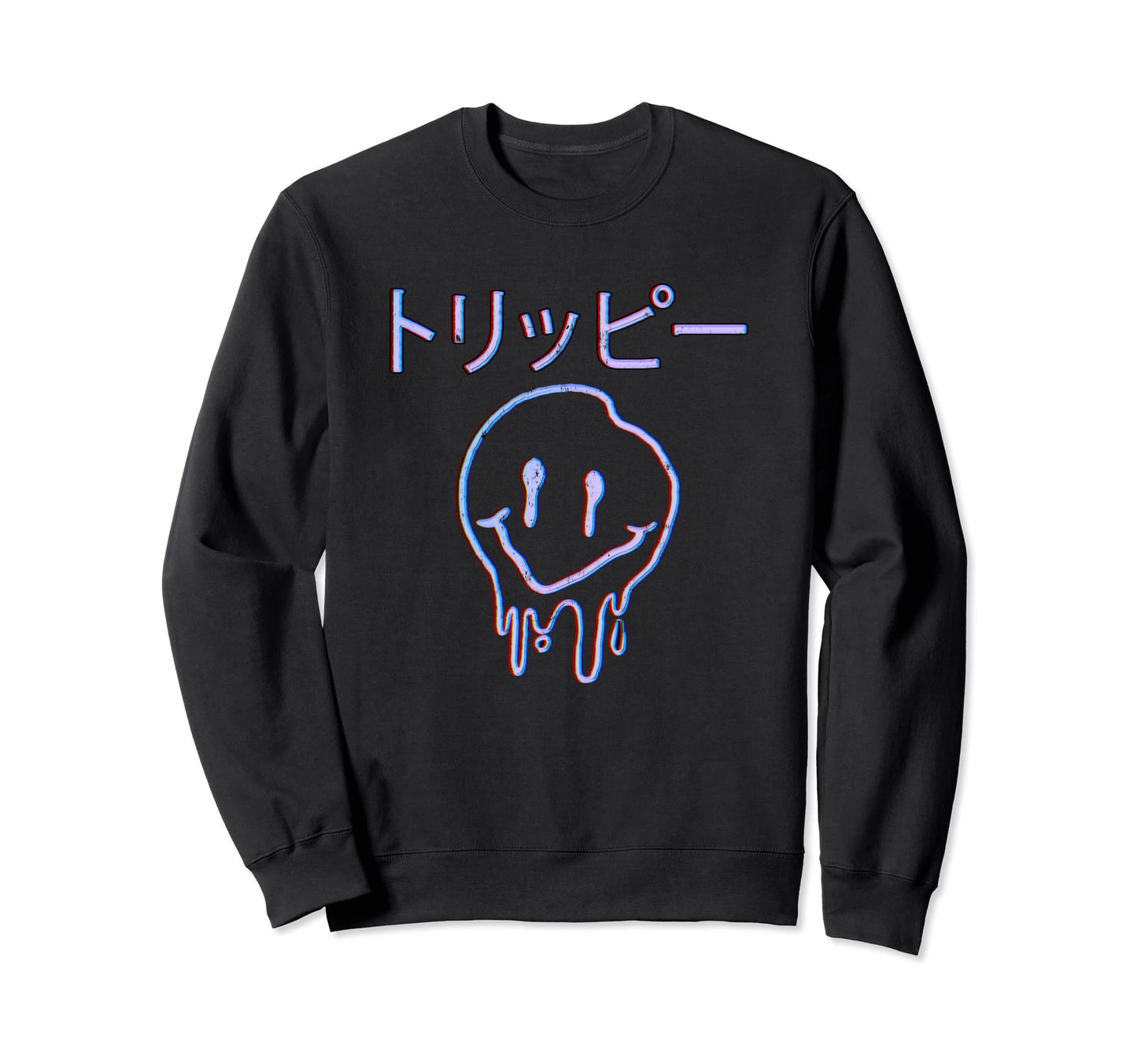 Japanese Kanji Glitch Smile Sweatshirt - Fun Novelty Design Men Women - T-Shirt, Sweatshirt, Hoodie