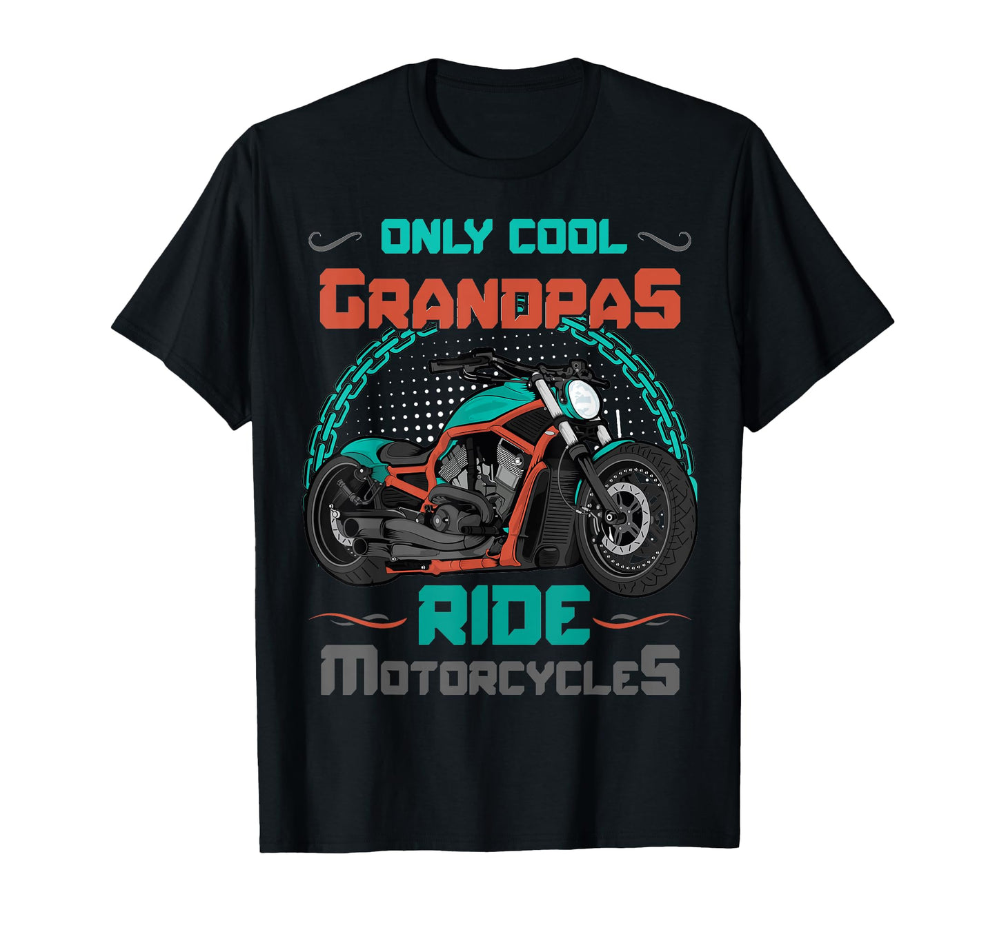 Grandpas Ride Motorcycles Biker Grandfather T-Shirt - Trendy Graphic Unisex - T-Shirt, Sweatshirt, Hoodie