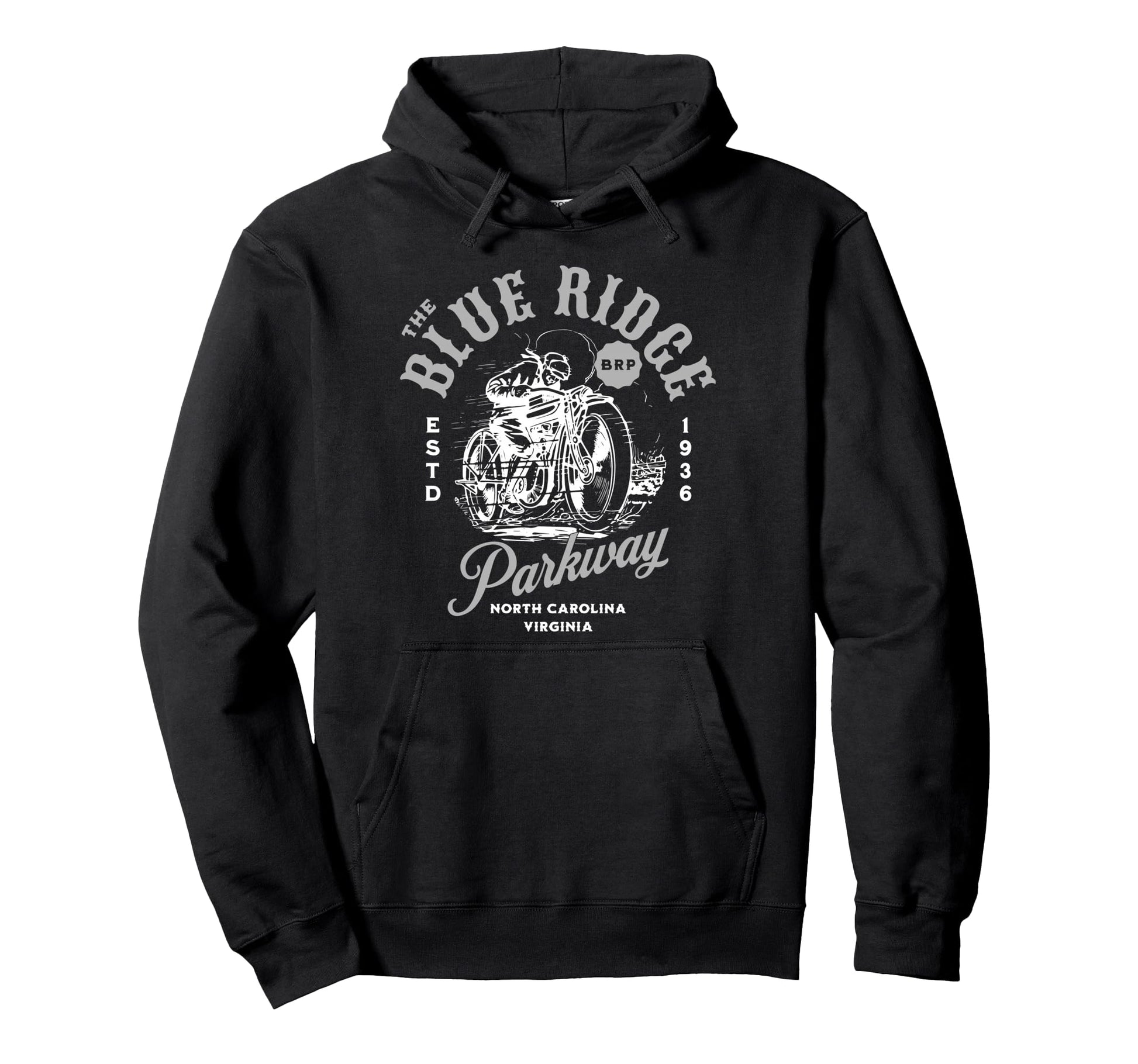 Blue Ridge Parkway Motorcycle Hoodie - Minimalist Print Unisex - T-Shirt, Sweatshirt, Hoodie