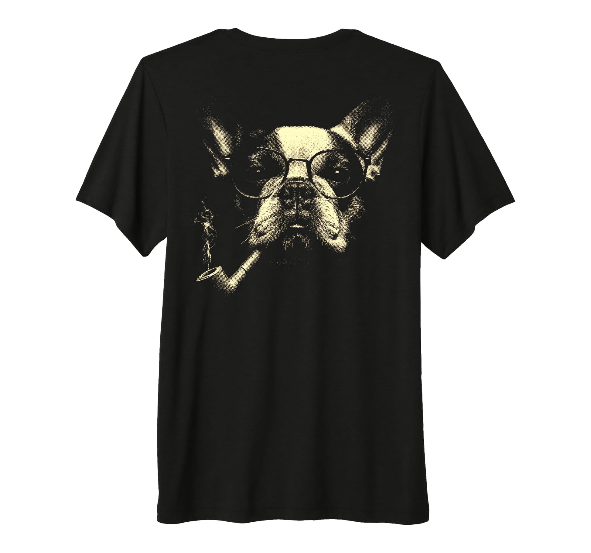 French Bulldog Glasses Smoking Pipe T-Shirt - Graphic Print for Adults - T-Shirt, Sweatshirt, Hoodie