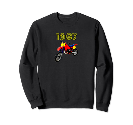 1987 Dirt Bike Motocross Motorcycle Sweatshirt - Graphic Print for Adults - T-Shirt, Sweatshirt, Hoodie