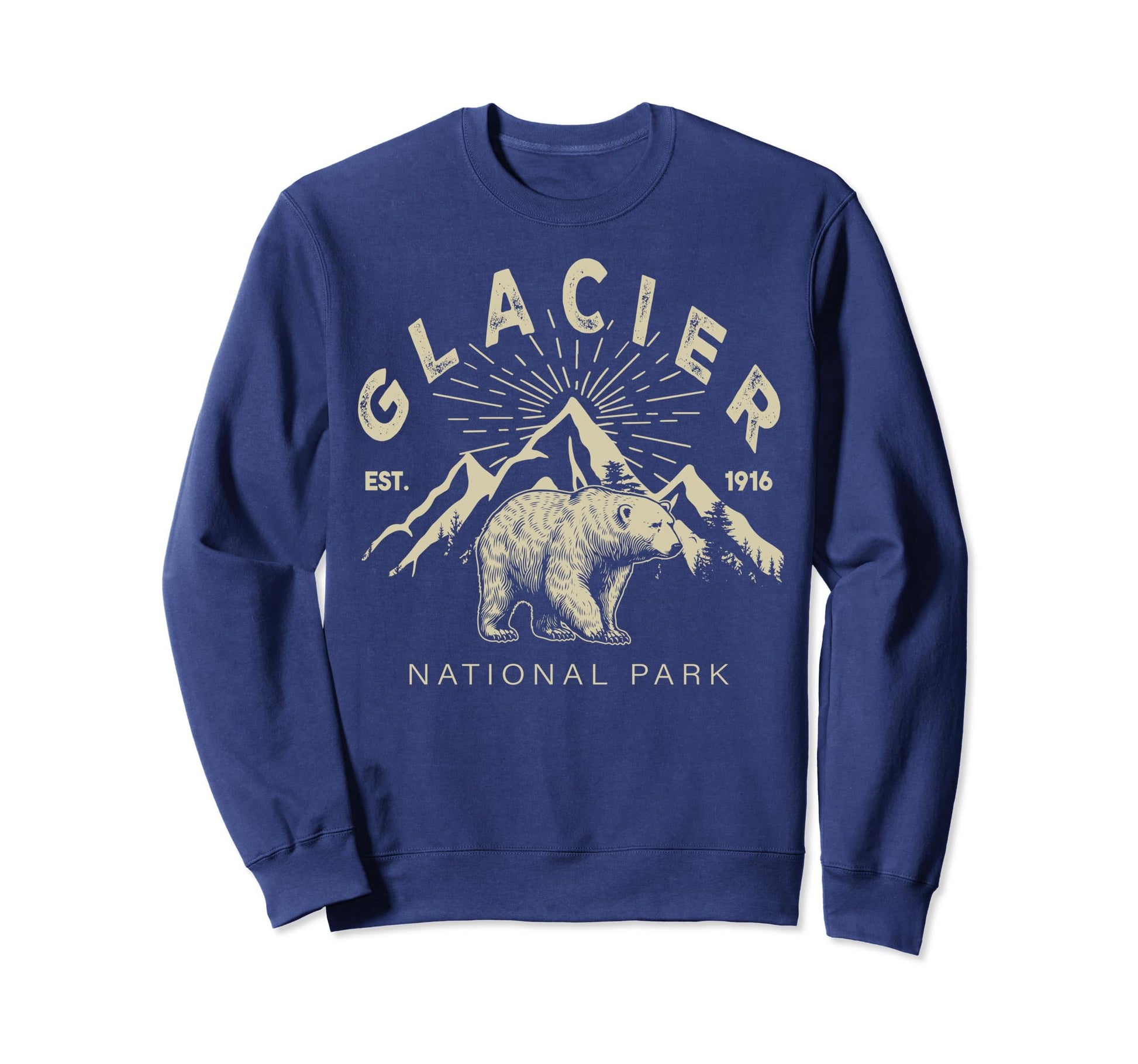 Glacier National Park Bear Mountains Sweatshirt - Graphic Print Unisex - T-Shirt, Sweatshirt, Hoodie