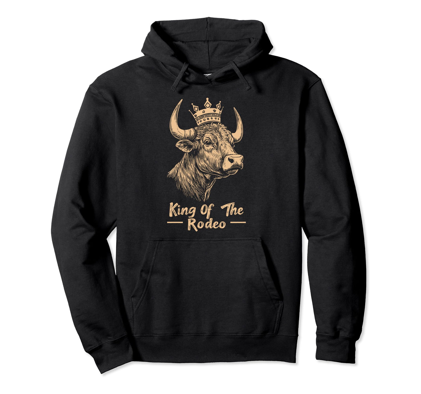 King Rodeo Wild West Cowboy Bull Riding Hoodie - Custom Art Print Men Women - T-Shirt, Sweatshirt, Hoodie