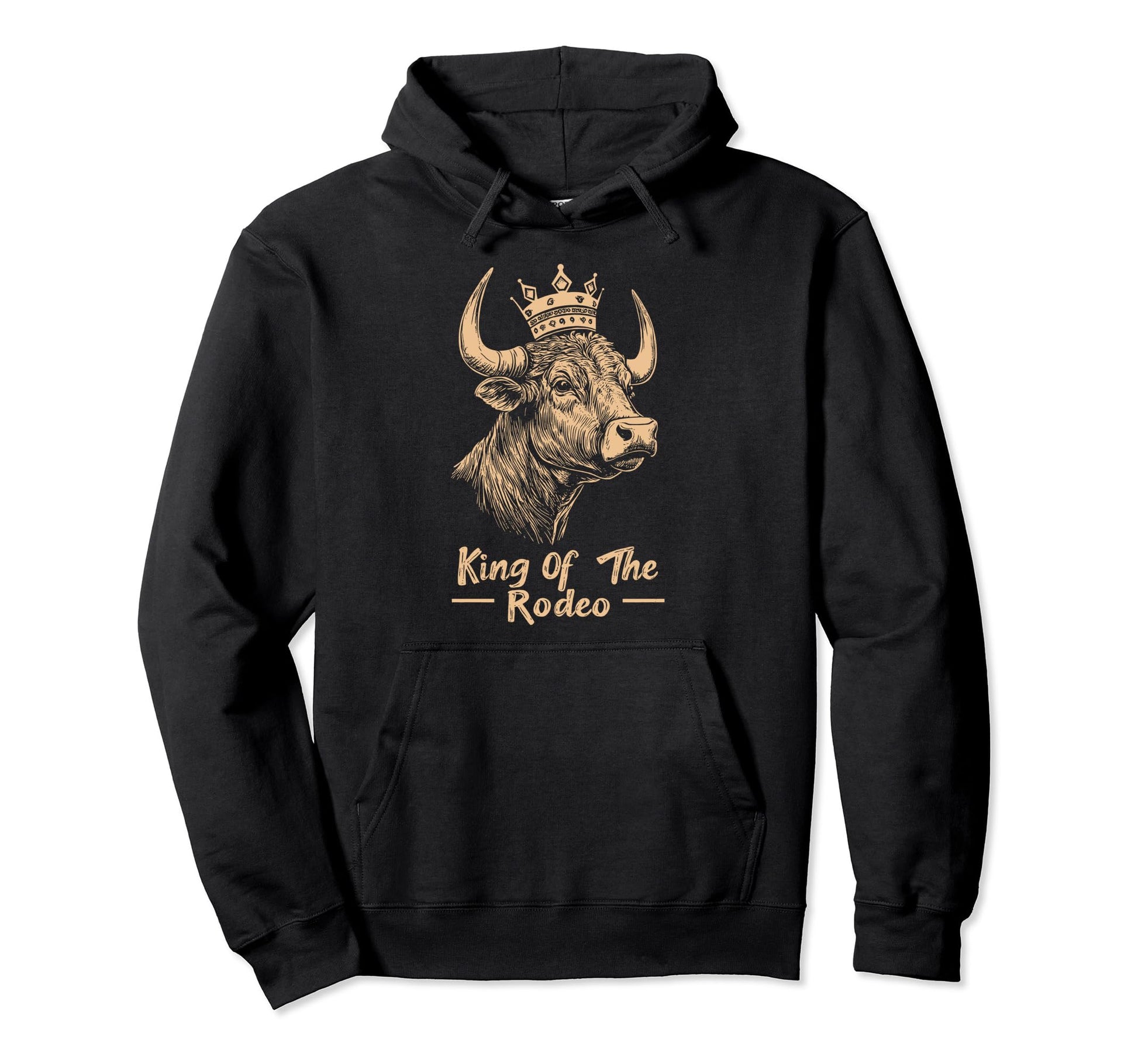King Rodeo Wild West Cowboy Bull Riding Hoodie - Trendy Graphic Unisex - T-Shirt, Sweatshirt, Hoodie