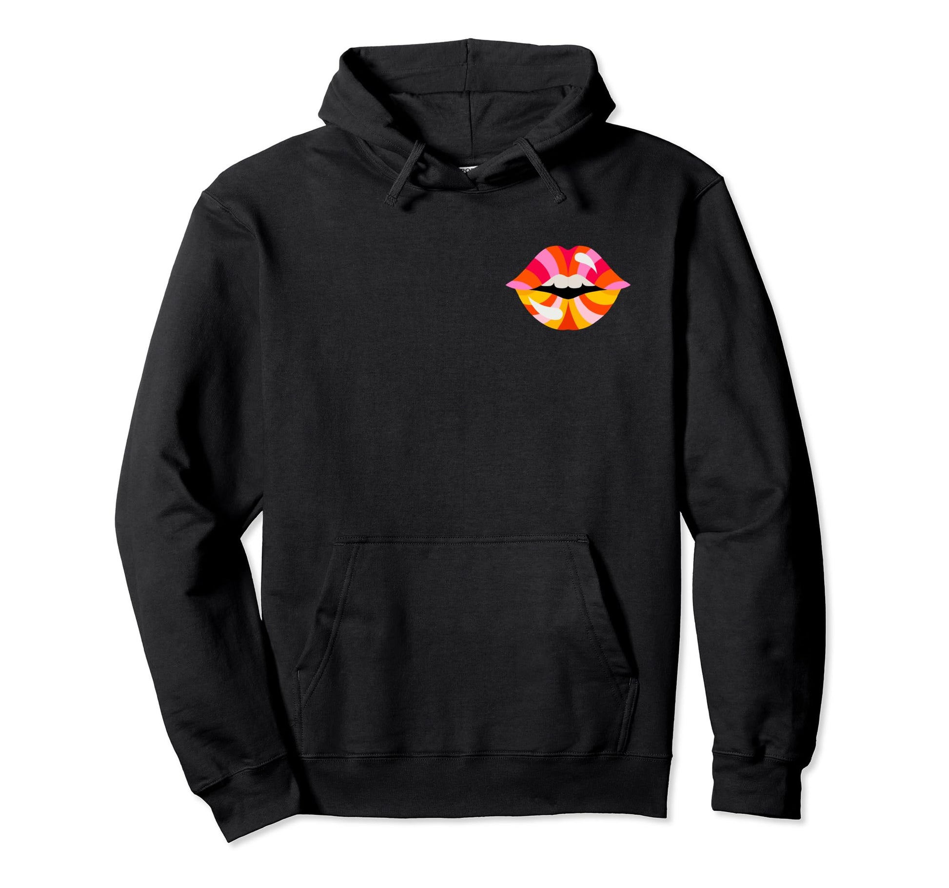 Lips Pride Day Hippie Rainbow Happy Hoodie - Aesthetic Graphic Men Women - T-Shirt, Sweatshirt, Hoodie