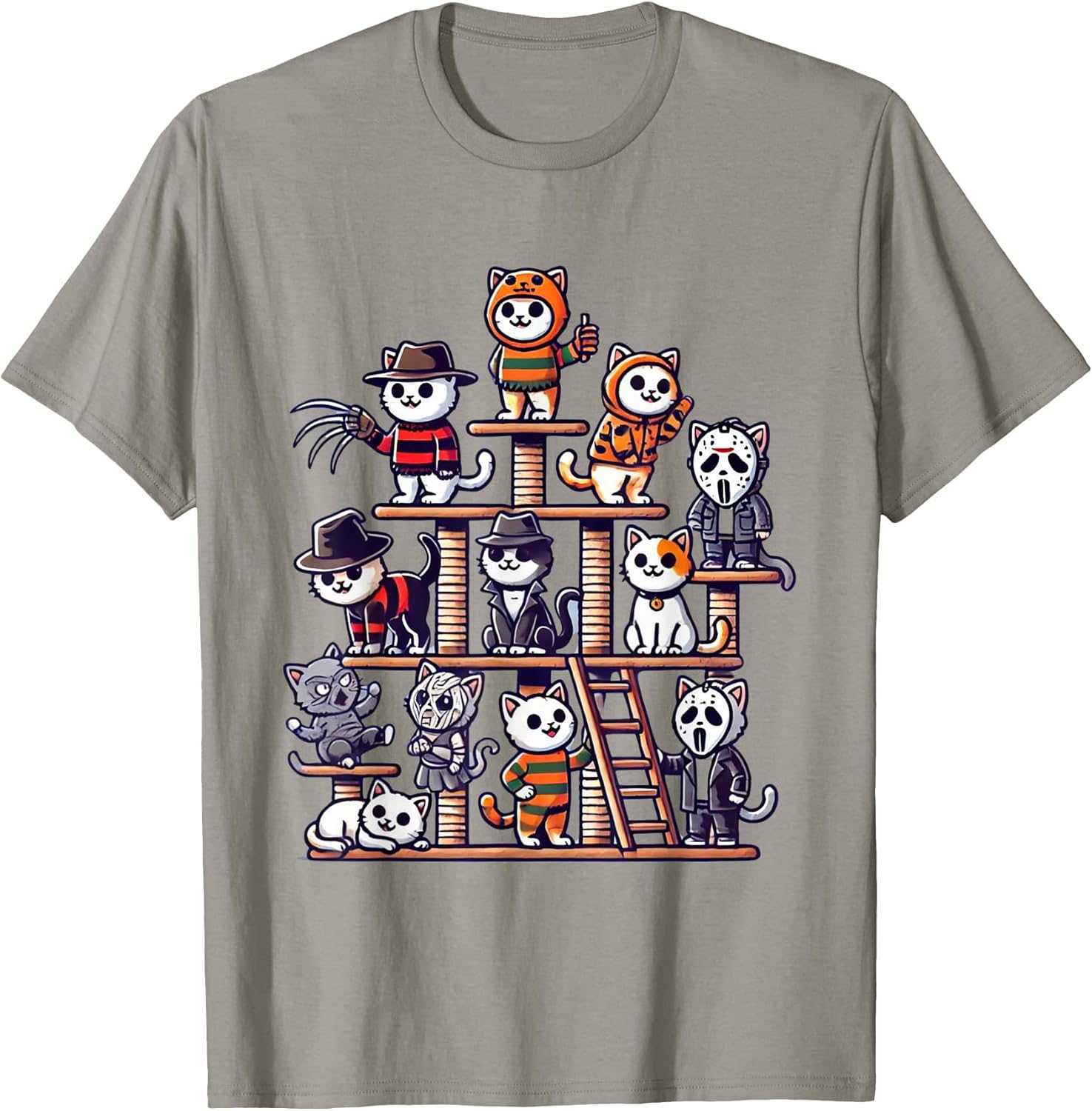 Cat Horror Movies Cute Halloween Lovers - Adult & Kids T-Shirts, Sweatshirts & Hoodies apparel design preview 1