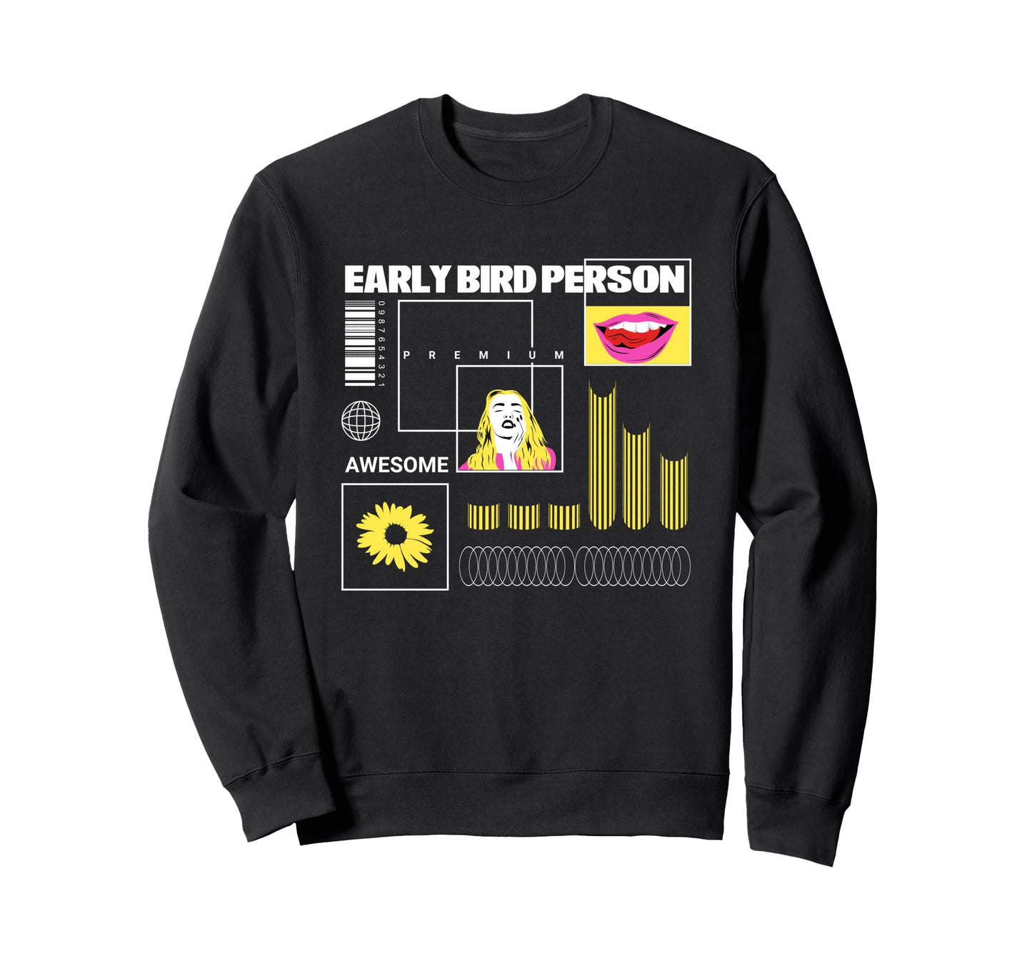 Early Bird Person Aesthetic Edgy Sweatshirt - Custom Art Print Unisex - T-Shirt, Sweatshirt, Hoodie