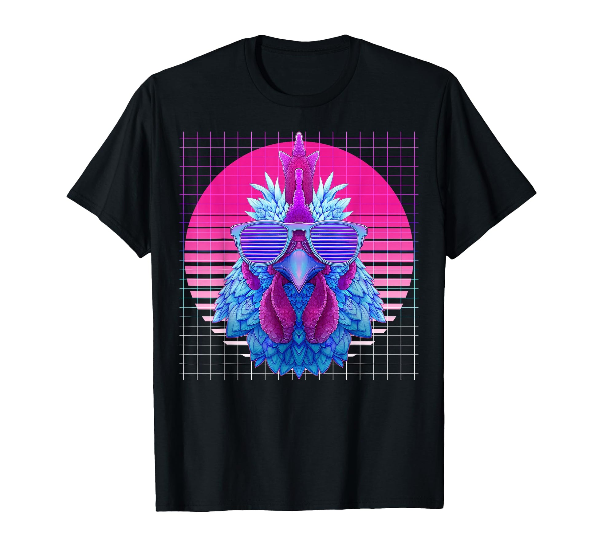 Chicken Sunglasses Farm Farmer T-Shirt - Custom Art Print for Adults - T-Shirt, Sweatshirt, Hoodie