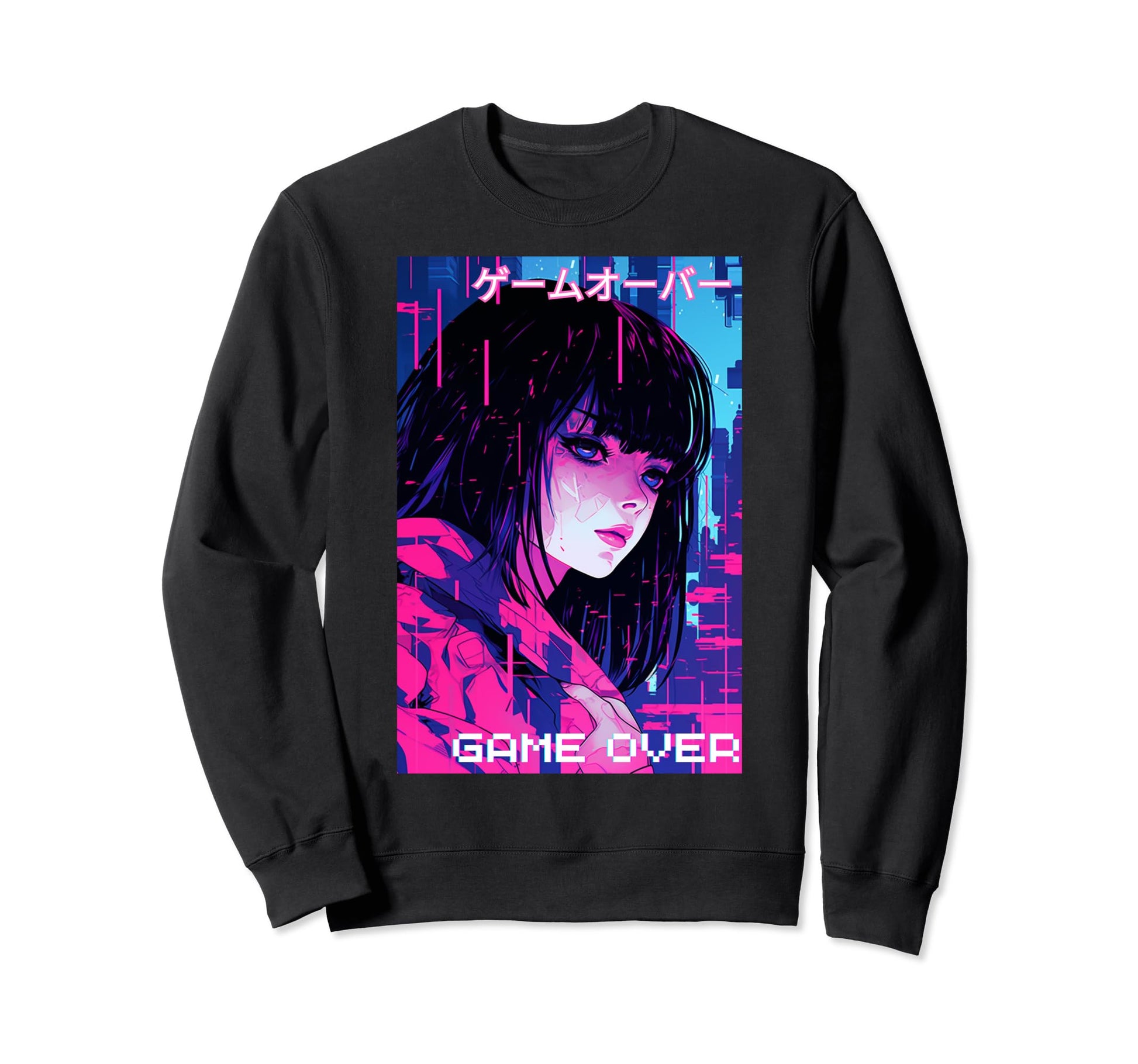 Japanese Vaporwave Sad Anime Indie Sweatshirt - Aesthetic Graphic Unisex - T-Shirt, Sweatshirt, Hoodie