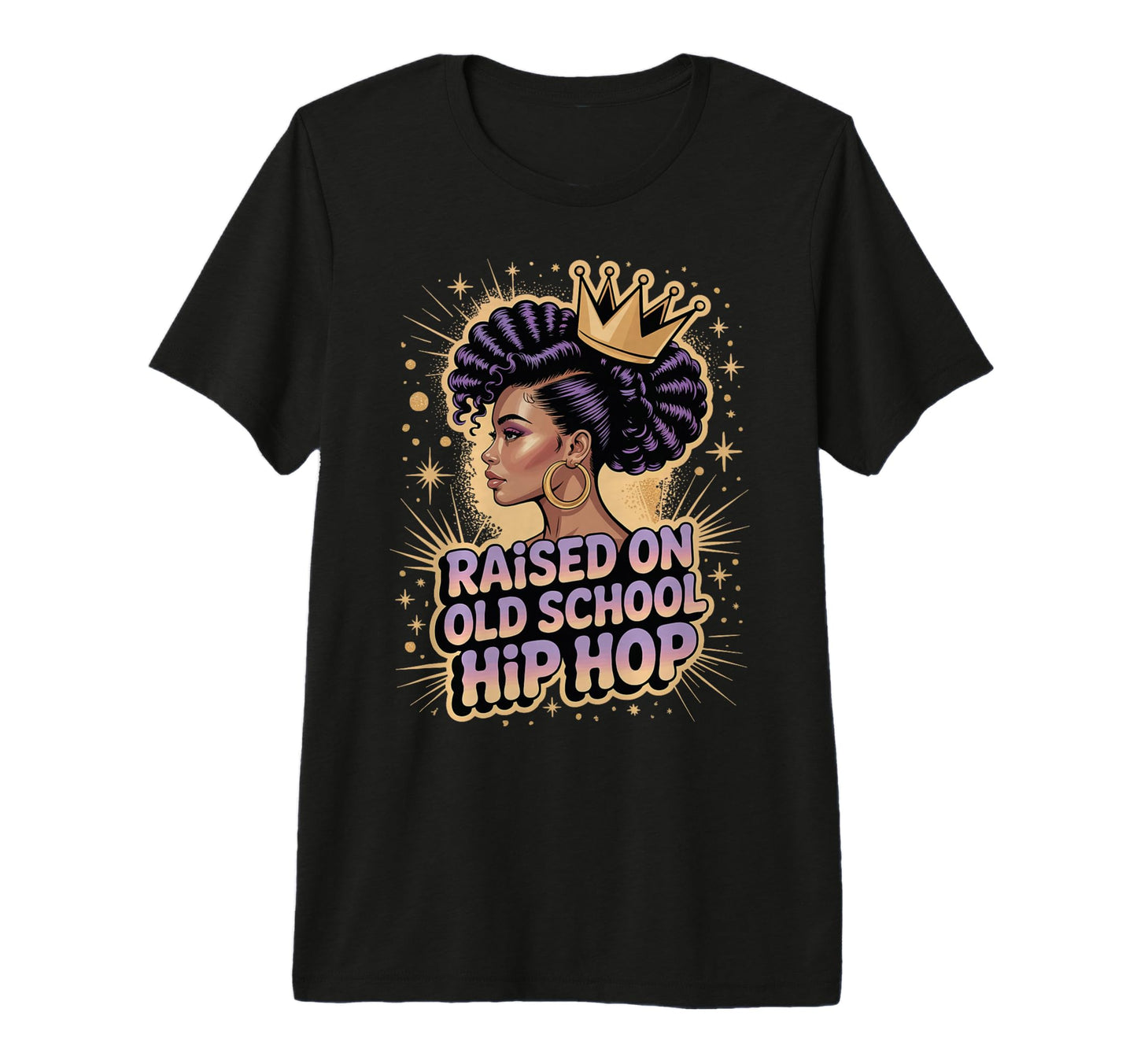 Raised Old School Hip Hop Tri Blend T-Shirt - Novelty Apparel for Adults - T-Shirt, Sweatshirt, Hoodie