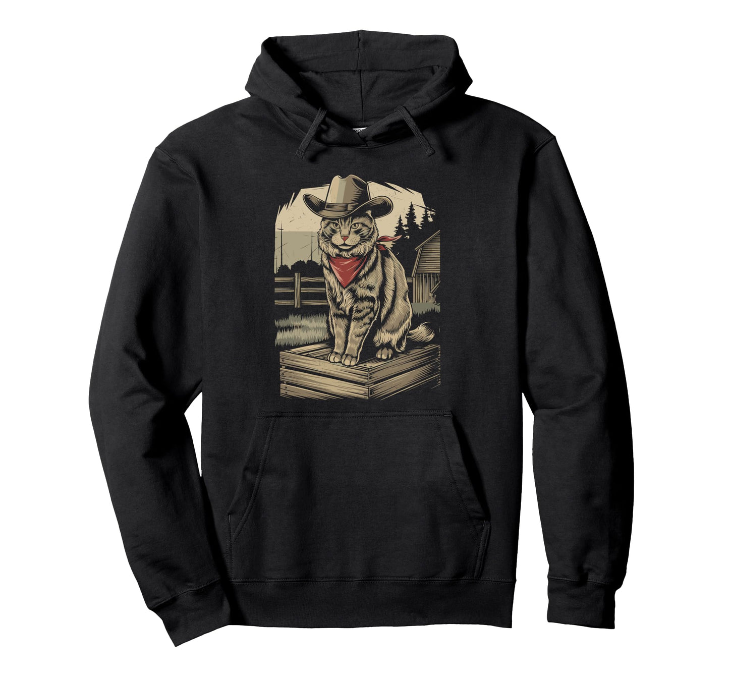 Meowdy Partner Funny Country Cat Hoodie - Custom Art Print Men Women - T-Shirt, Sweatshirt, Hoodie