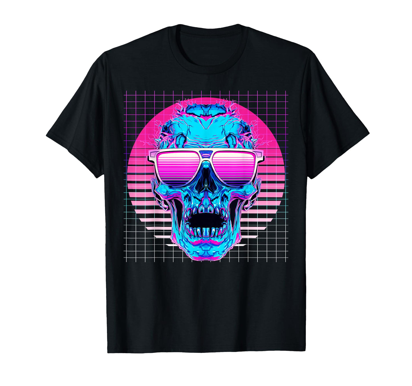 Zombie Sunglasses Halloween Vaporwave T-Shirt - Graphic Print Men Women - T-Shirt, Sweatshirt, Hoodie