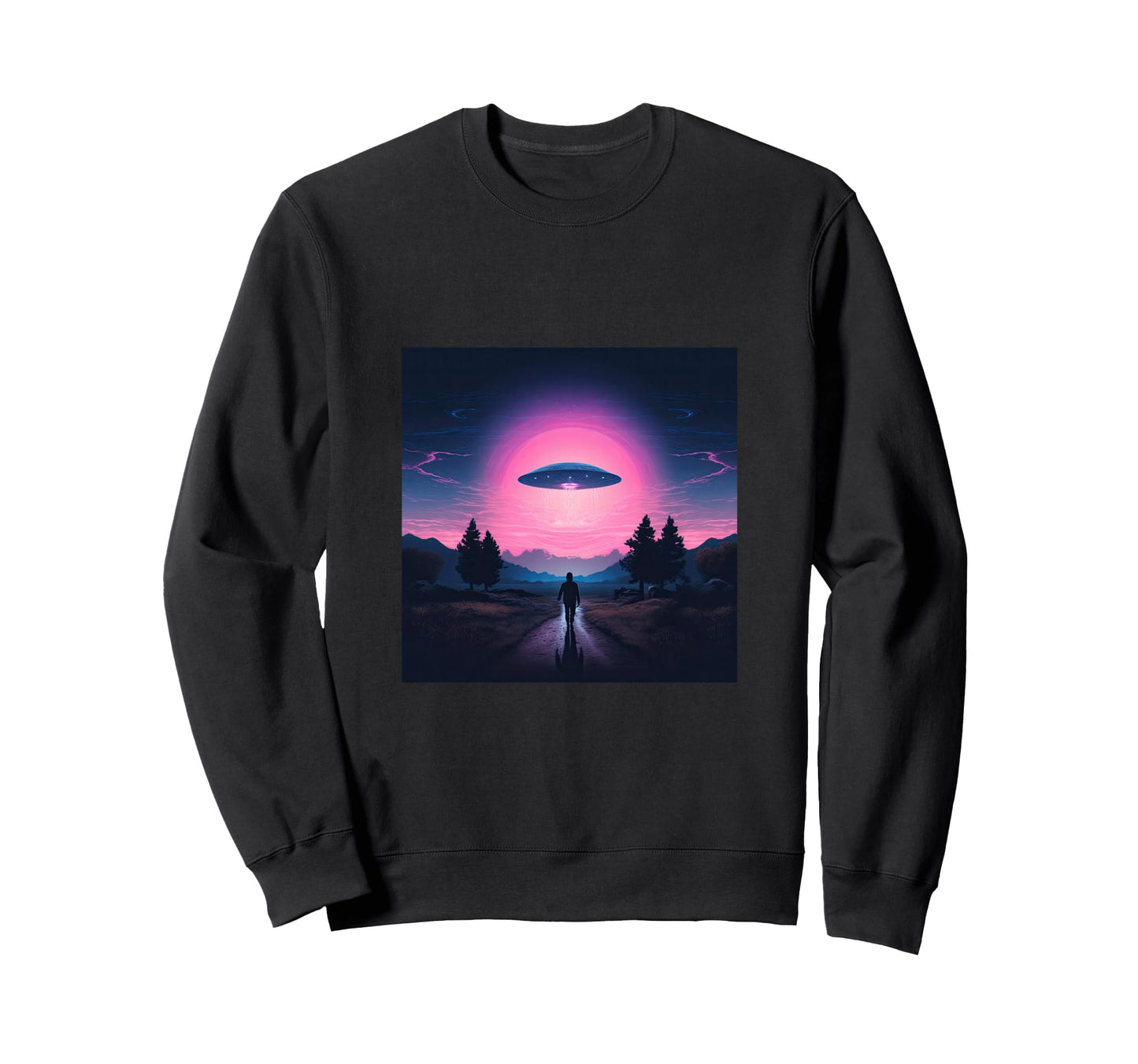 Alien Abduction Alien Vaporwave Ufo Sweatshirt - Graphic Print Unisex - T-Shirt, Sweatshirt, Hoodie