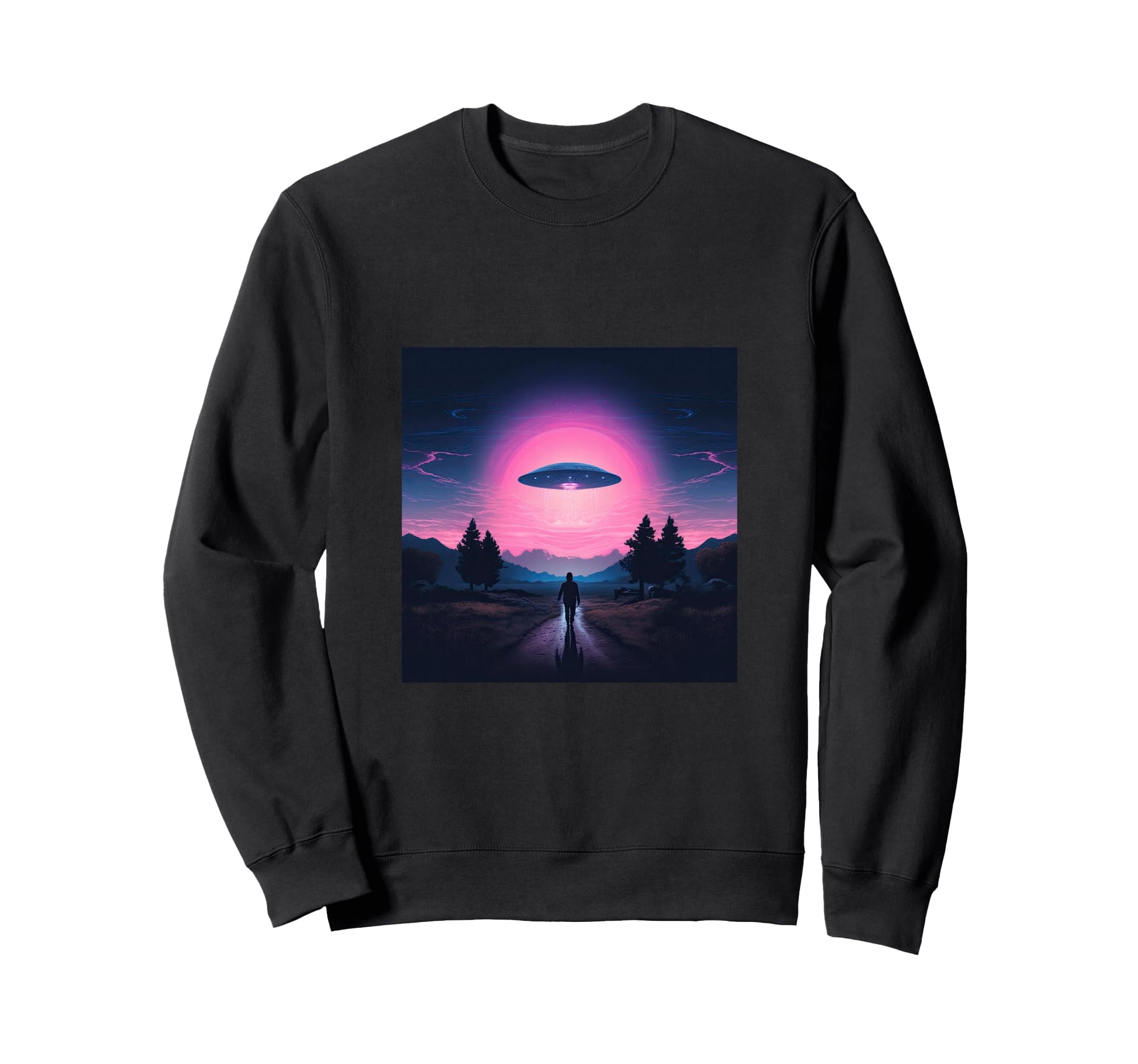 Alien Abduction Alien Vaporwave Ufo Sweatshirt - Graphic Print Unisex - T-Shirt, Sweatshirt, Hoodie