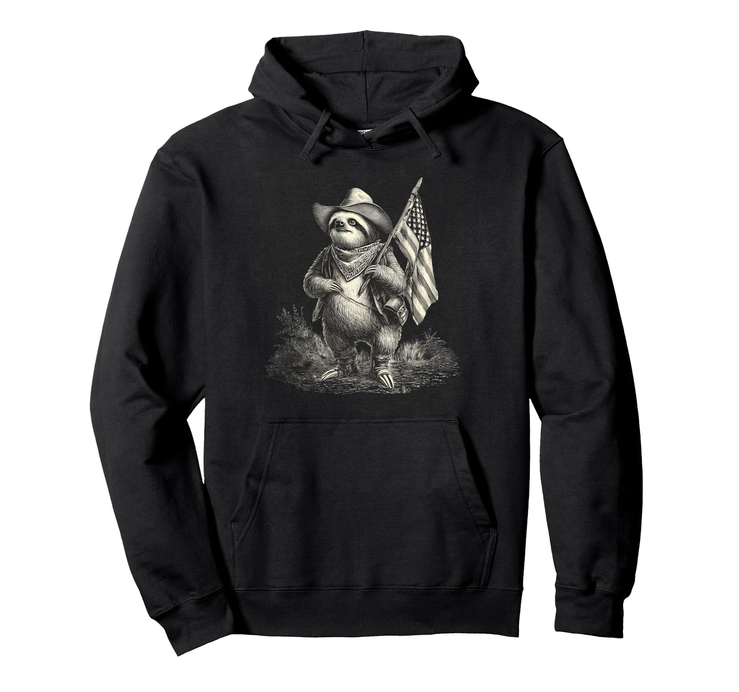 Sloth Cowboy Rodeo Cowgirl Western Hoodie - Unique Graphic Men Women - T-Shirt, Sweatshirt, Hoodie