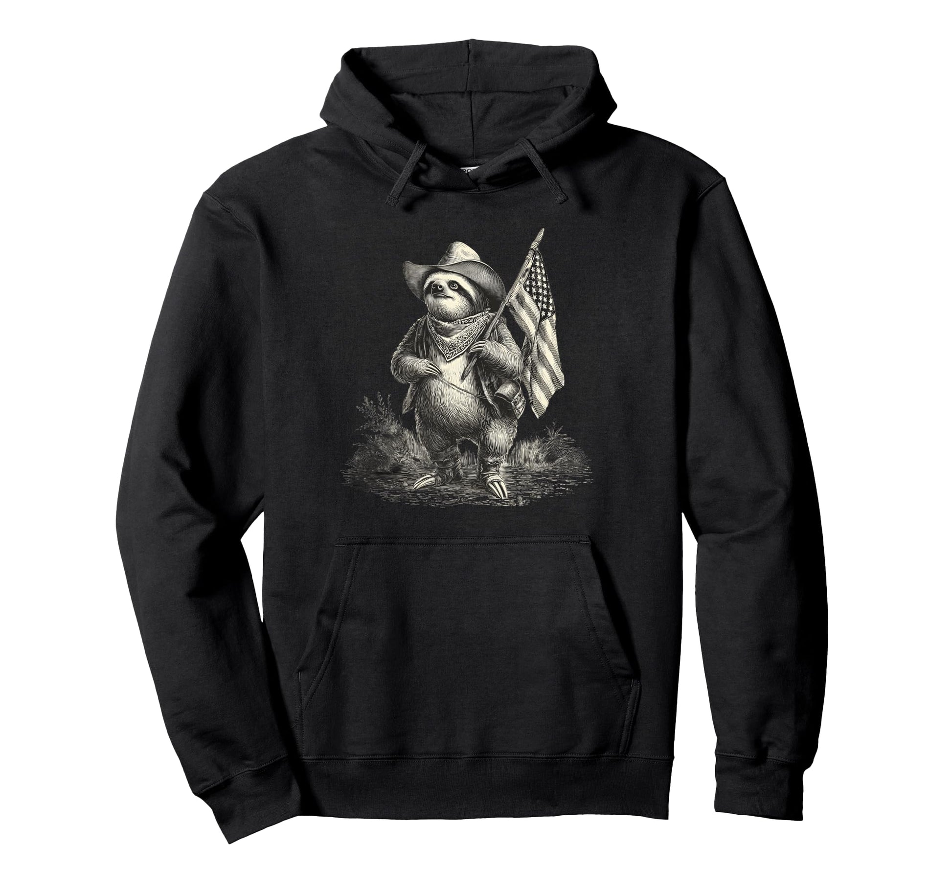 Sloth Cowboy Rodeo Cowgirl Western Hoodie - Unique Graphic Men Women - T-Shirt, Sweatshirt, Hoodie