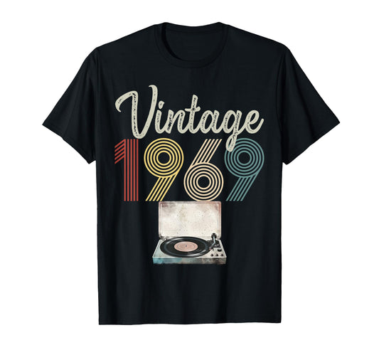 1969 Born 1969 Vinyl Record Player T-Shirt - Custom Art Print Men Women - T-Shirt, Sweatshirt, Hoodie