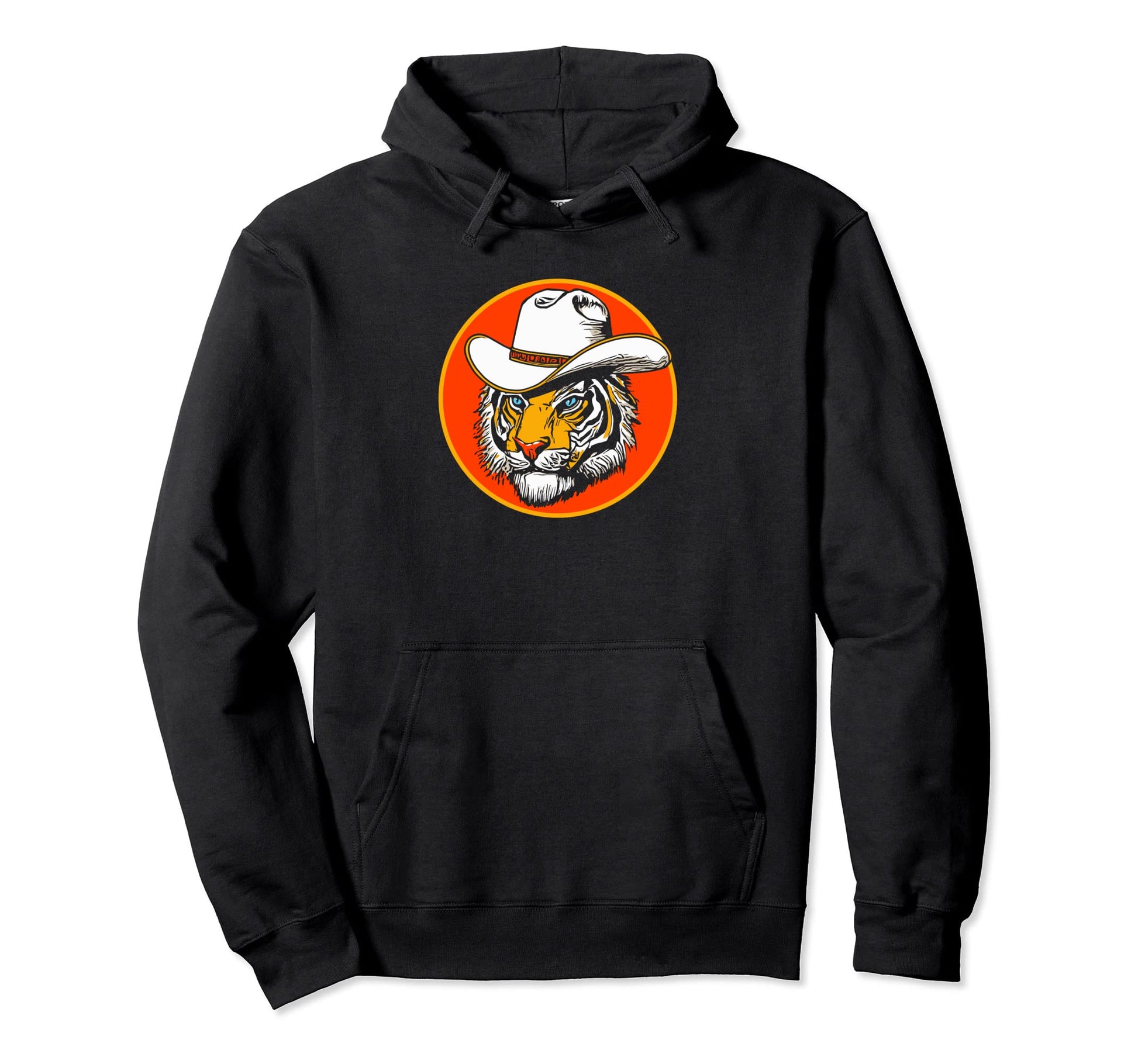 Funny Cowboy Hat Tiger Country Music Cat Hoodie - Graphic Print for Adults - T-Shirt, Sweatshirt, Hoodie