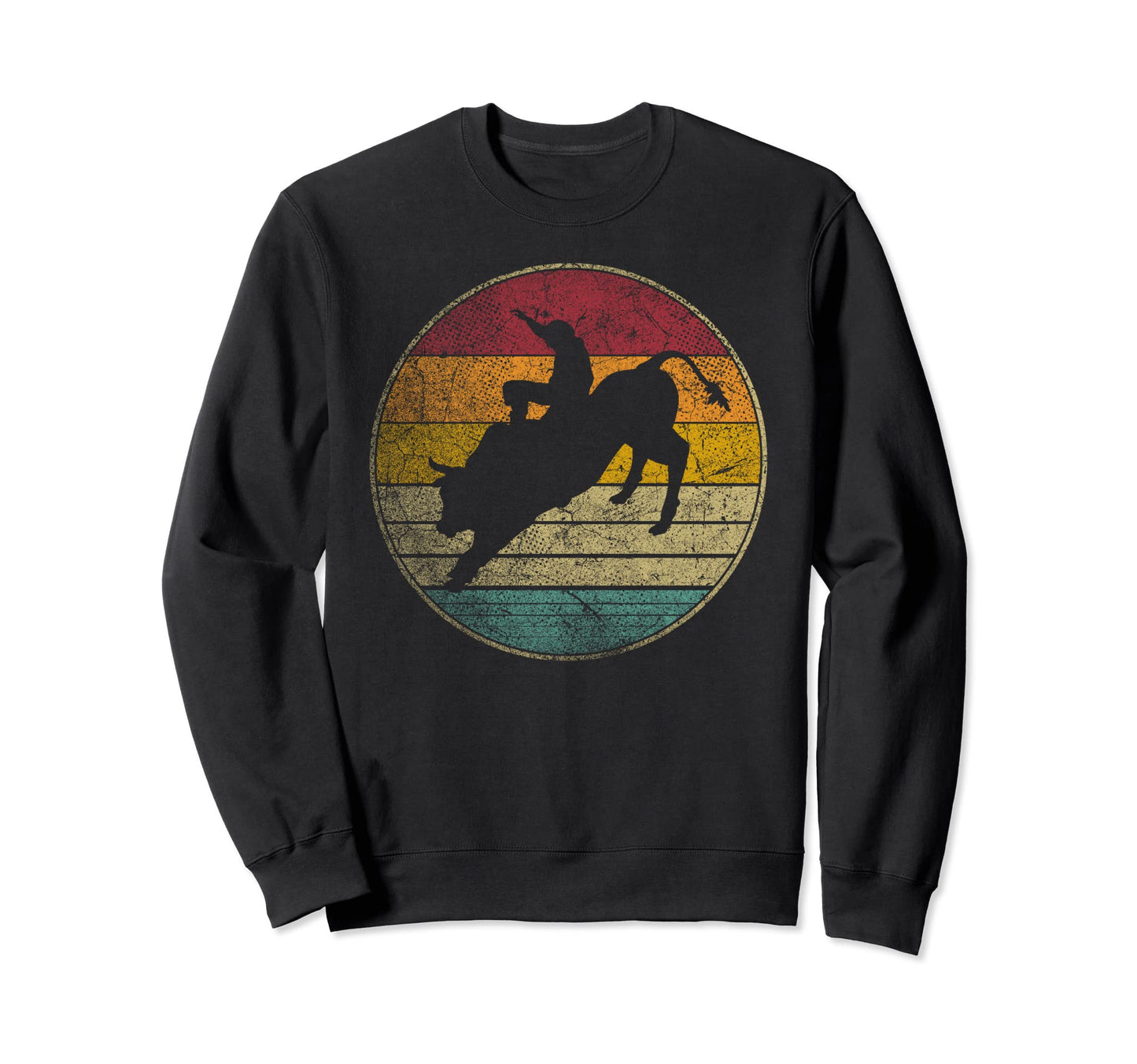 Rodeo Cowboy Bull Riding Silhouette Sweatshirt - Streetwear Style Unisex - T-Shirt, Sweatshirt, Hoodie