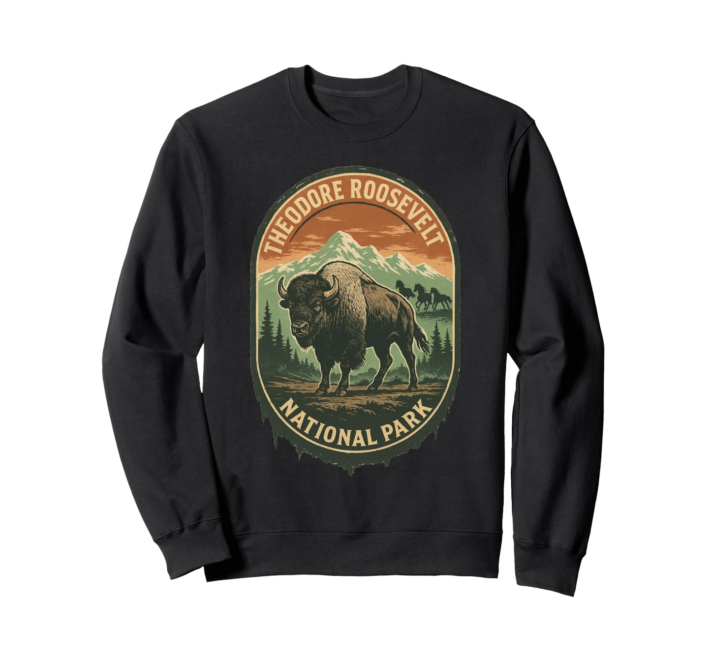 Theodore Roosevelt National Park Sweatshirt - Minimalist Print for Adults - T-Shirt, Sweatshirt, Hoodie
