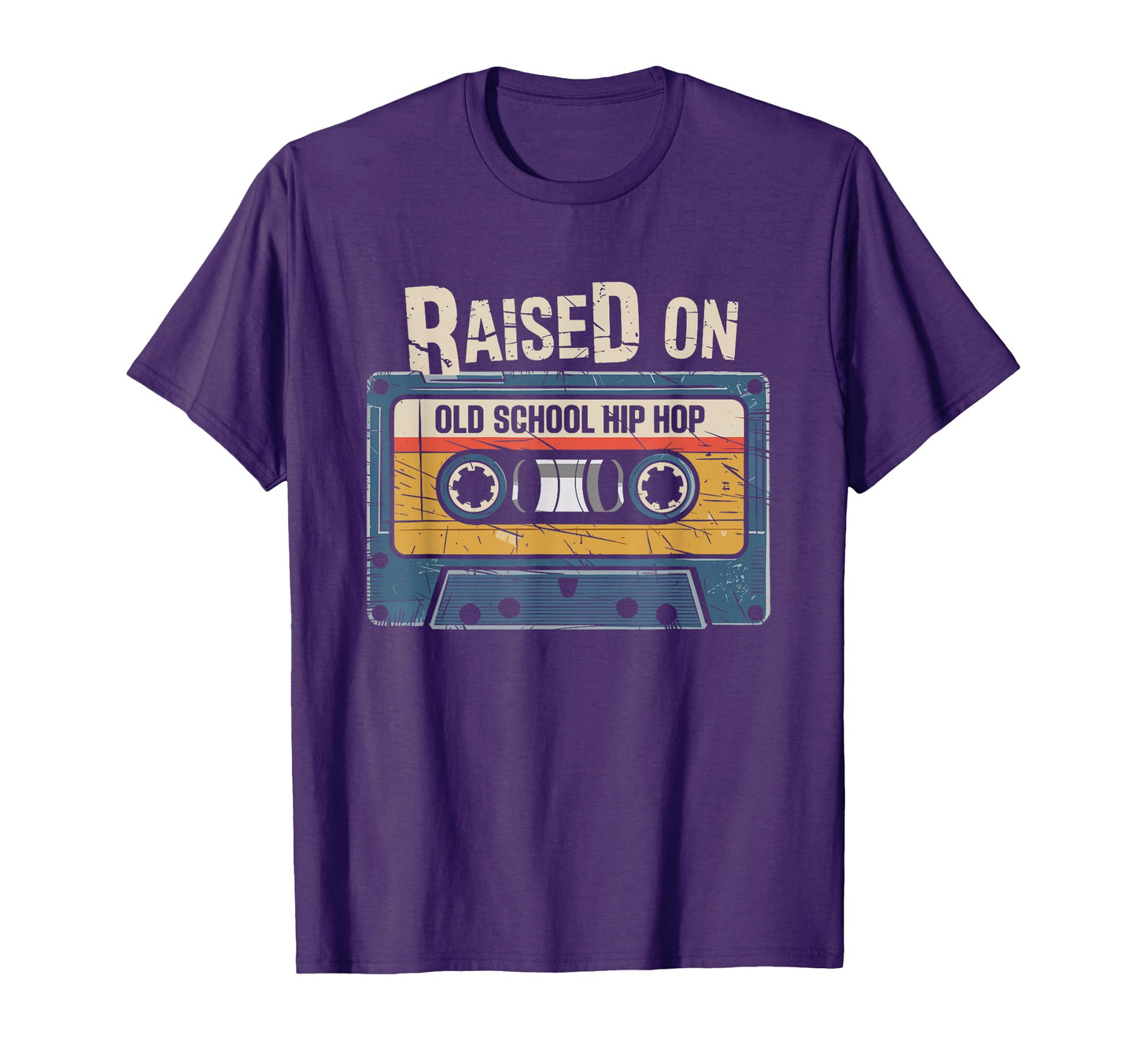 Raised Old School Hip Hop Cassette T-Shirt - Novelty Apparel Unisex - T-Shirt, Sweatshirt, Hoodie