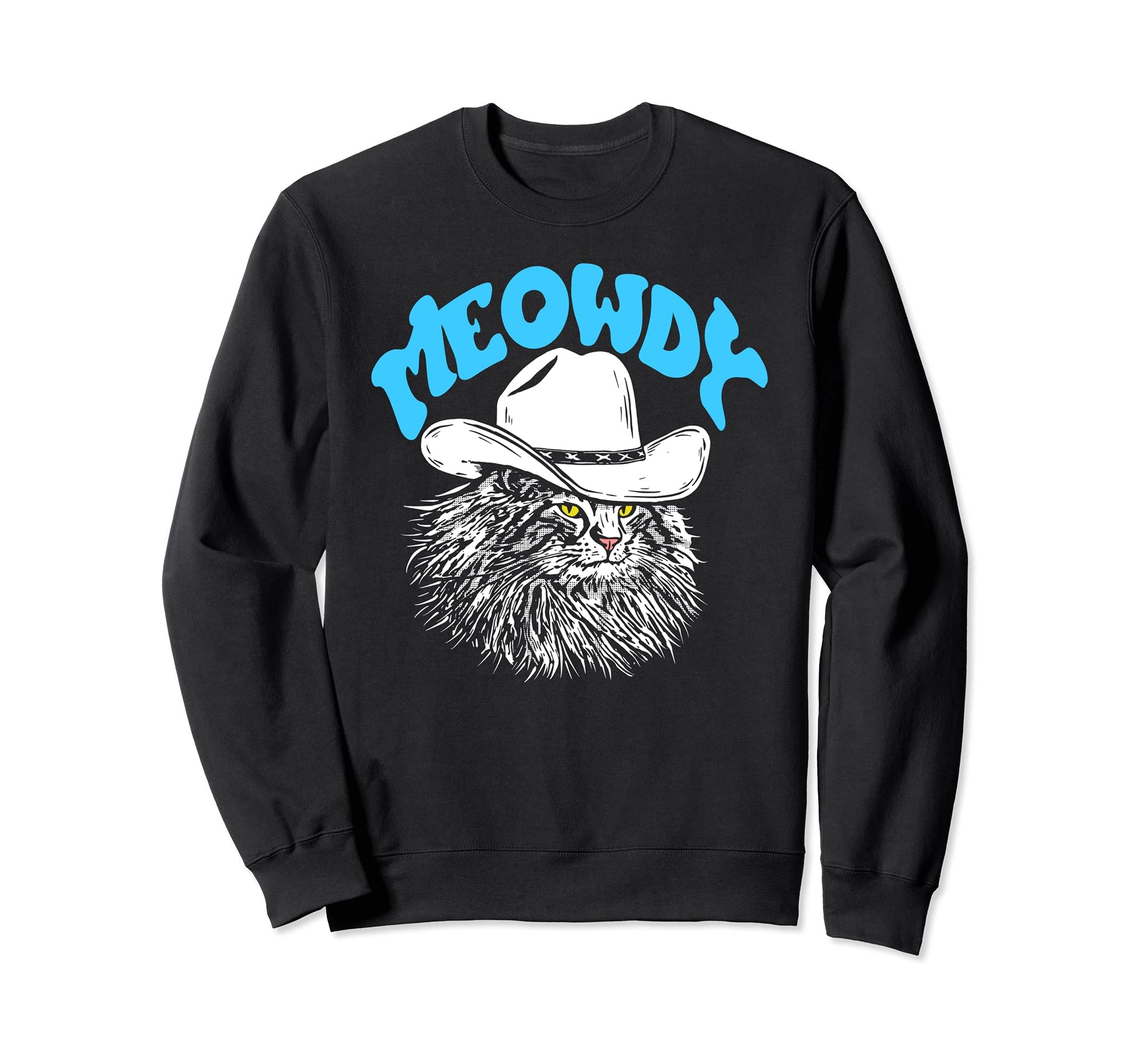 Meowdy Funny Country Music Cat Sweatshirt - Unique Graphic for Adults - T-Shirt, Sweatshirt, Hoodie