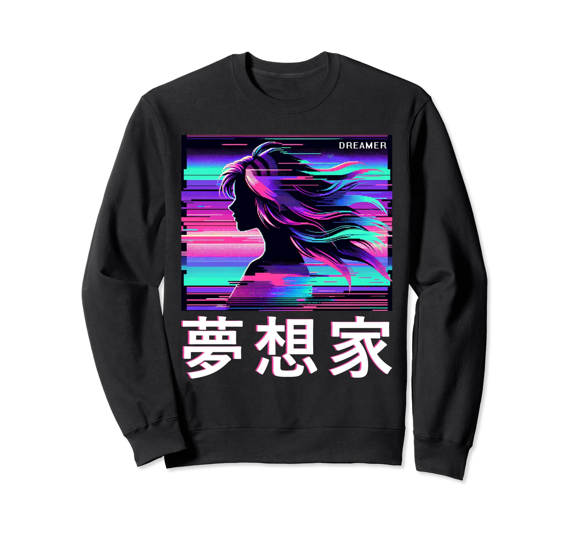 Vaporwave Anime Aesthetic Japanese Sweatshirt - Trendy Graphic Men Women - T-Shirt, Sweatshirt, Hoodie