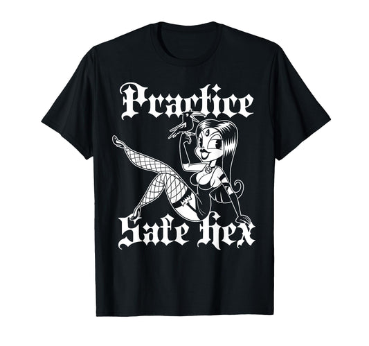 Blackcraft Practice Safe Hex Sexy T-Shirt - Minimalist Print Men Women - T-Shirt, Sweatshirt, Hoodie