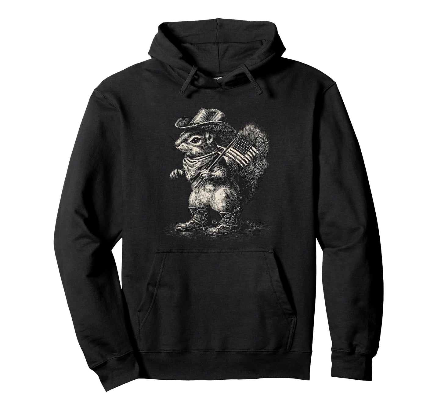 Country Cowboy Squirrel Rodeo Cowgirl Hoodie - Minimalist Print Men Women - T-Shirt, Sweatshirt, Hoodie