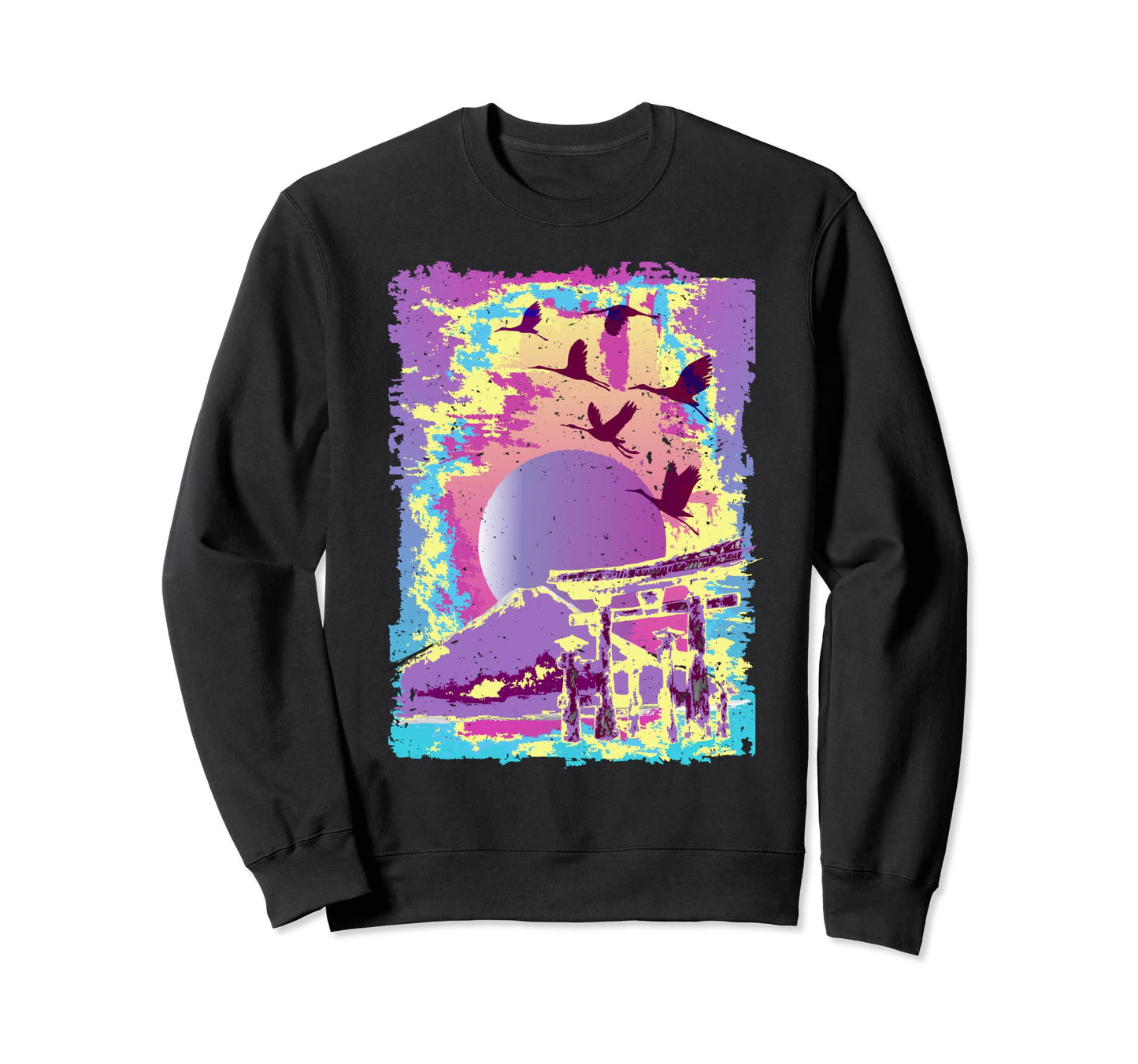 Japanese Landscapes Art Sweatshirt - Fun Novelty Design for Adults - T-Shirt, Sweatshirt, Hoodie