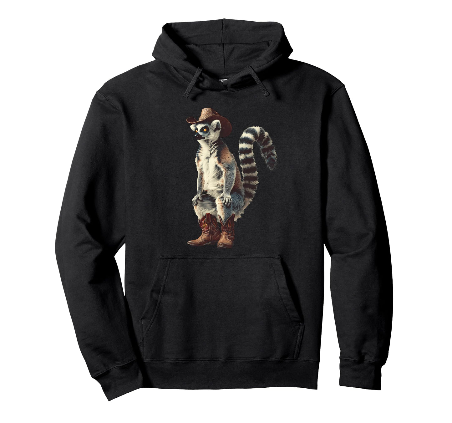 Country Cowboy Lemur Rodeo Cowgirl Hoodie - Aesthetic Graphic for Adults - T-Shirt, Sweatshirt, Hoodie