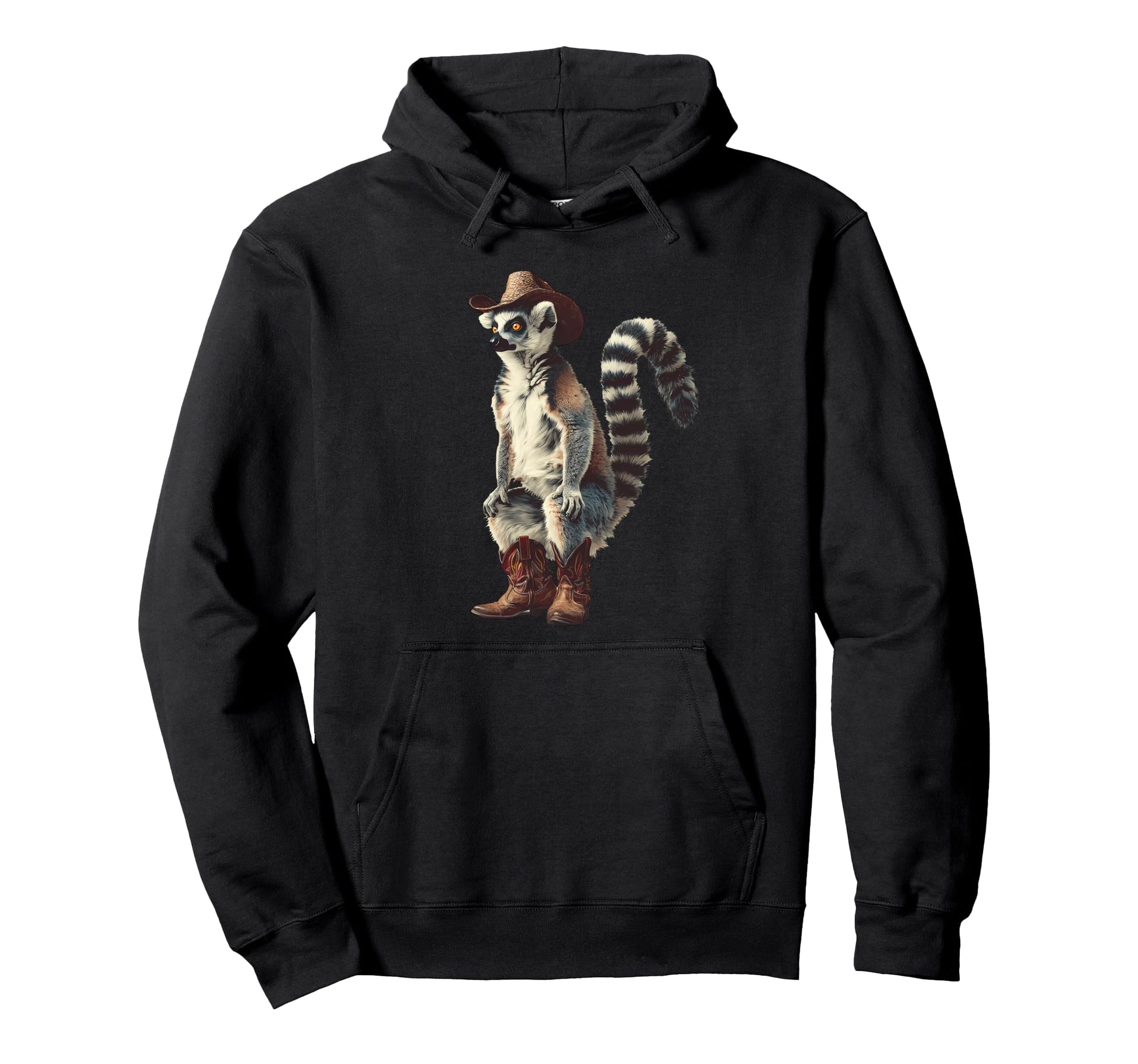 Country Cowboy Lemur Rodeo Cowgirl Hoodie - Aesthetic Graphic for Adults - T-Shirt, Sweatshirt, Hoodie