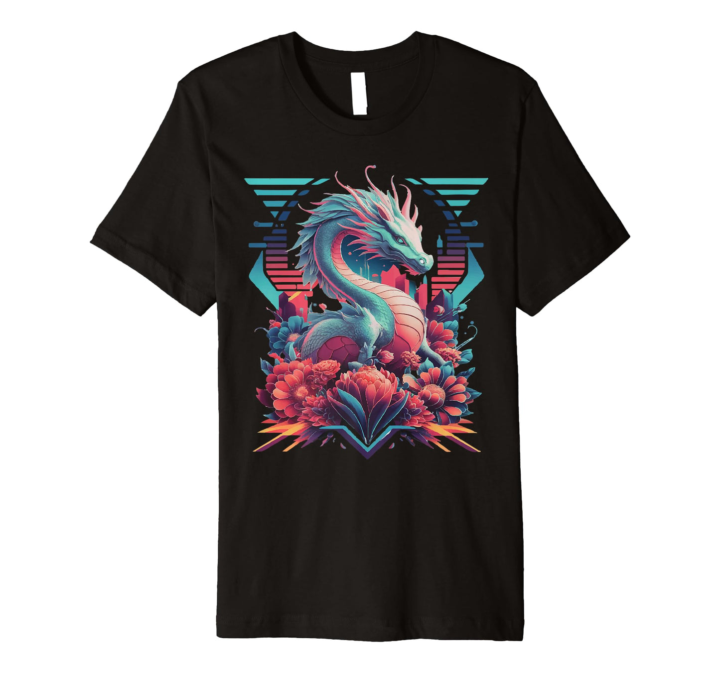 Dragon Synthwave Vaporwave Aesthetic T-Shirt - Streetwear Style Men Women - T-Shirt, Sweatshirt, Hoodie