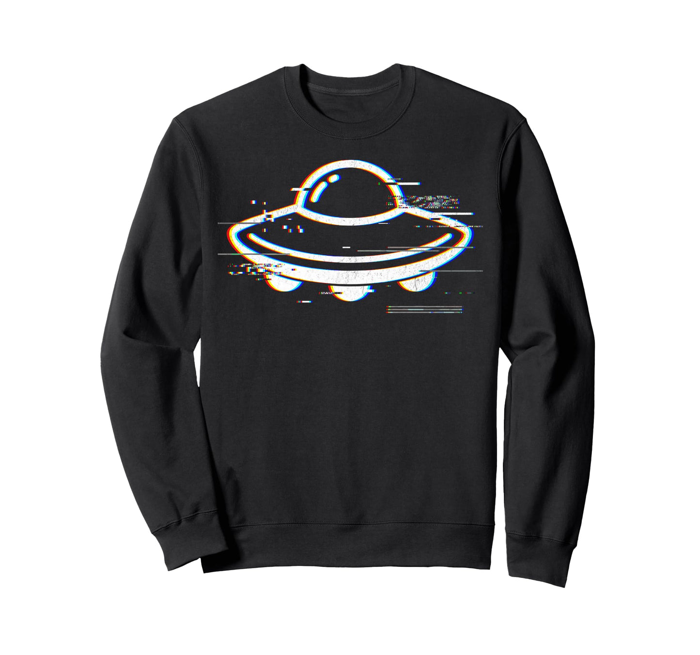 Glitch Effect Ufo Aliens Are Real Sweatshirt - Novelty Apparel Men Women - T-Shirt, Sweatshirt, Hoodie