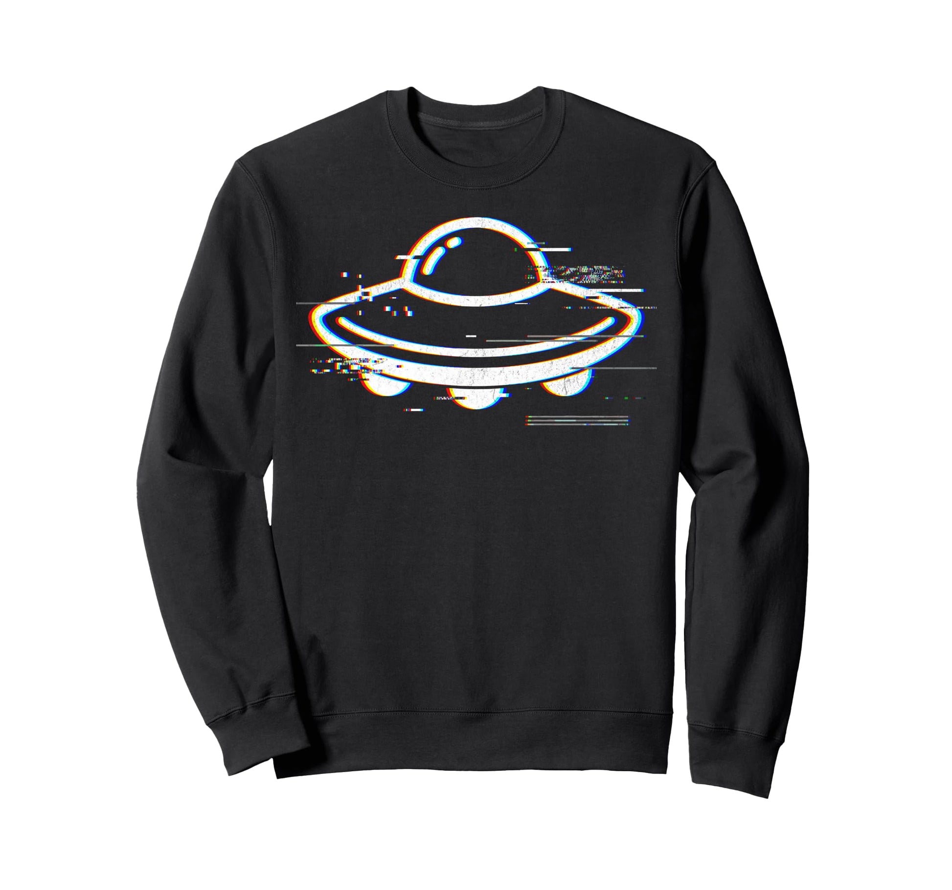 Glitch Effect Ufo Aliens Are Real Sweatshirt - Novelty Apparel Men Women - T-Shirt, Sweatshirt, Hoodie